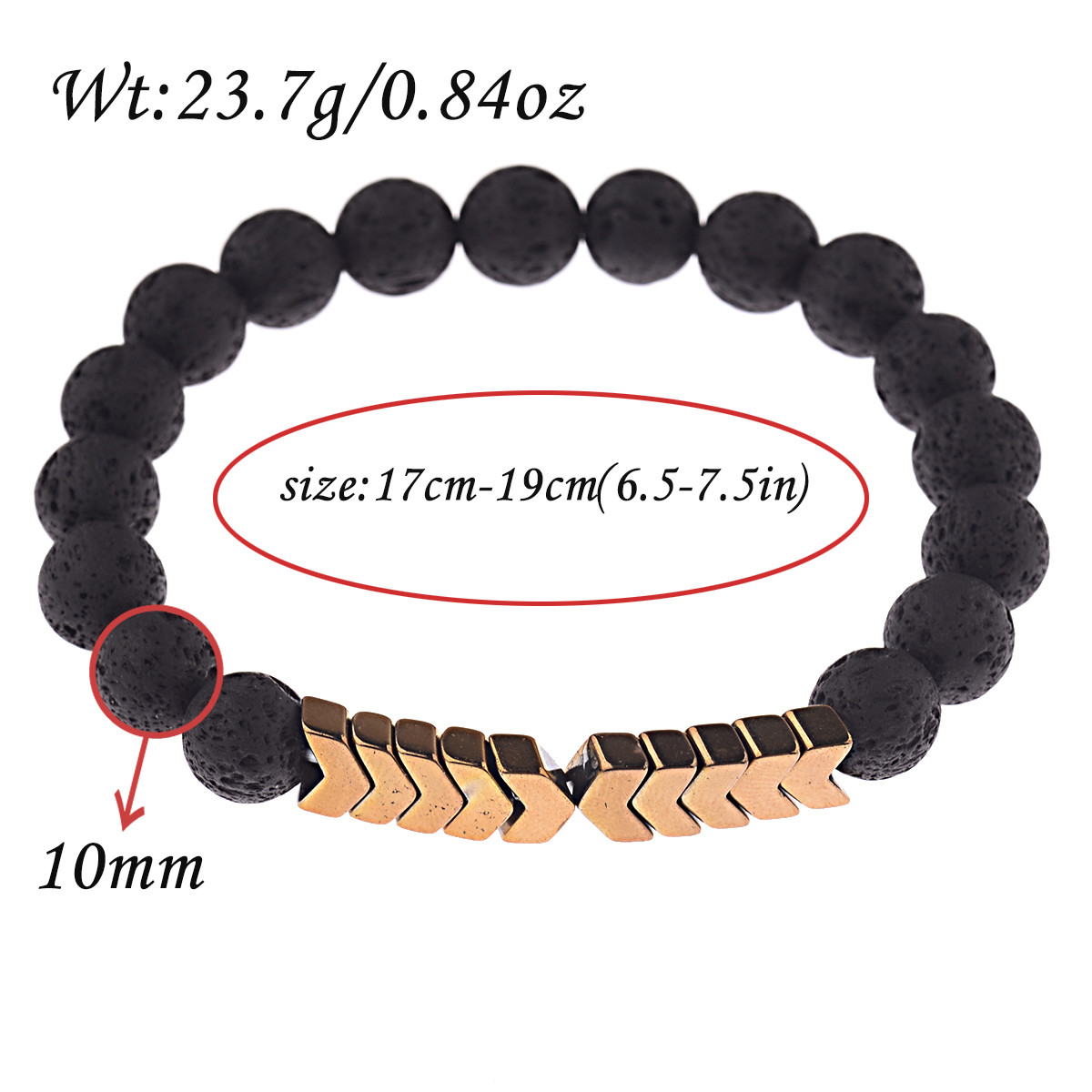 10MM Lava Stone Sacred Arrow Beads Bracelets Hot Sacred Arrow Diffuser Bracelets