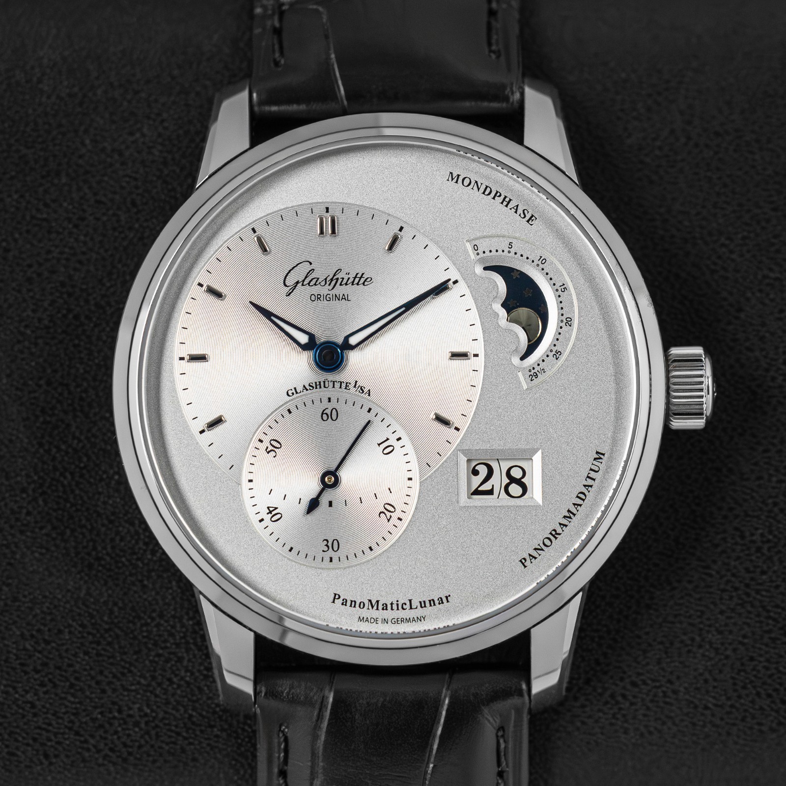 Glashutte Original PanoMaticLunar Silver Dial Men’s Watch 1-90-02-42-32-61