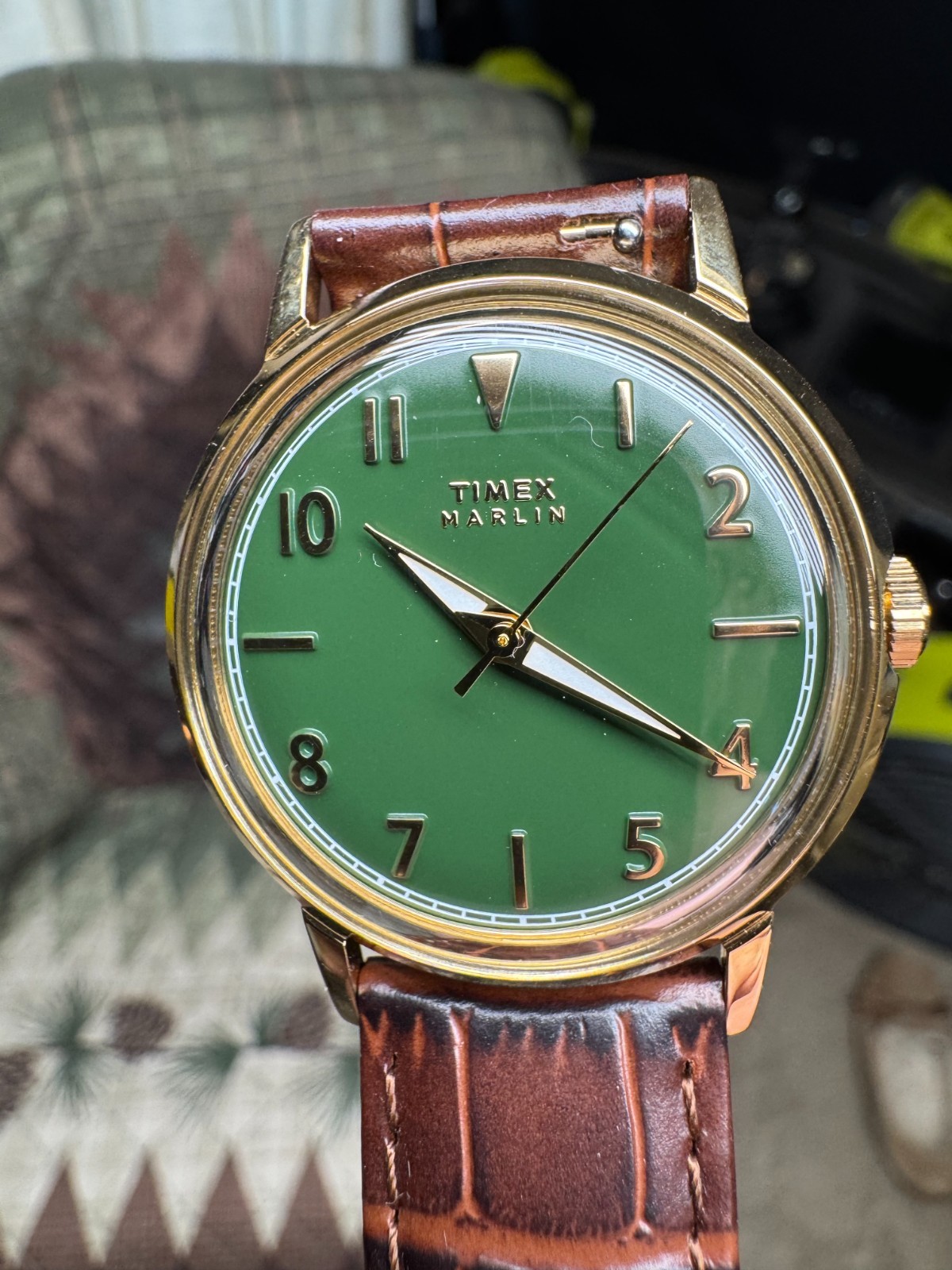 Timex Green Marlin Quartz 34MM Watch TW2Y37800 W/Box Runs Good