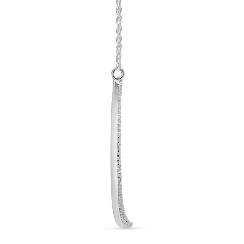 0.44 CT Round Crescent Moon Pendant Necklace In 14K Gold Plated