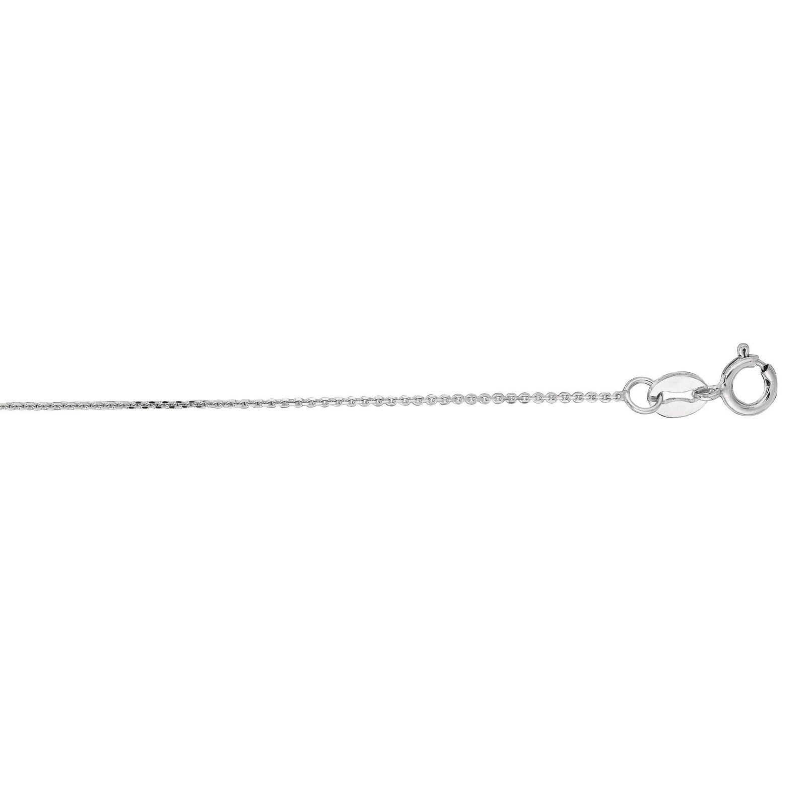 10K White Gold 0.87mm Diamond-Cut Cable Chain with Lobster Lock Fine Jewelry