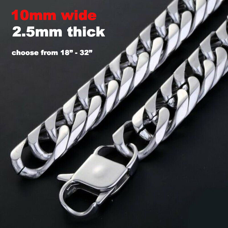 MENDEL Huge Big Hip Hop Cuban Link St George Dragon Cross Pendant Necklace Chain