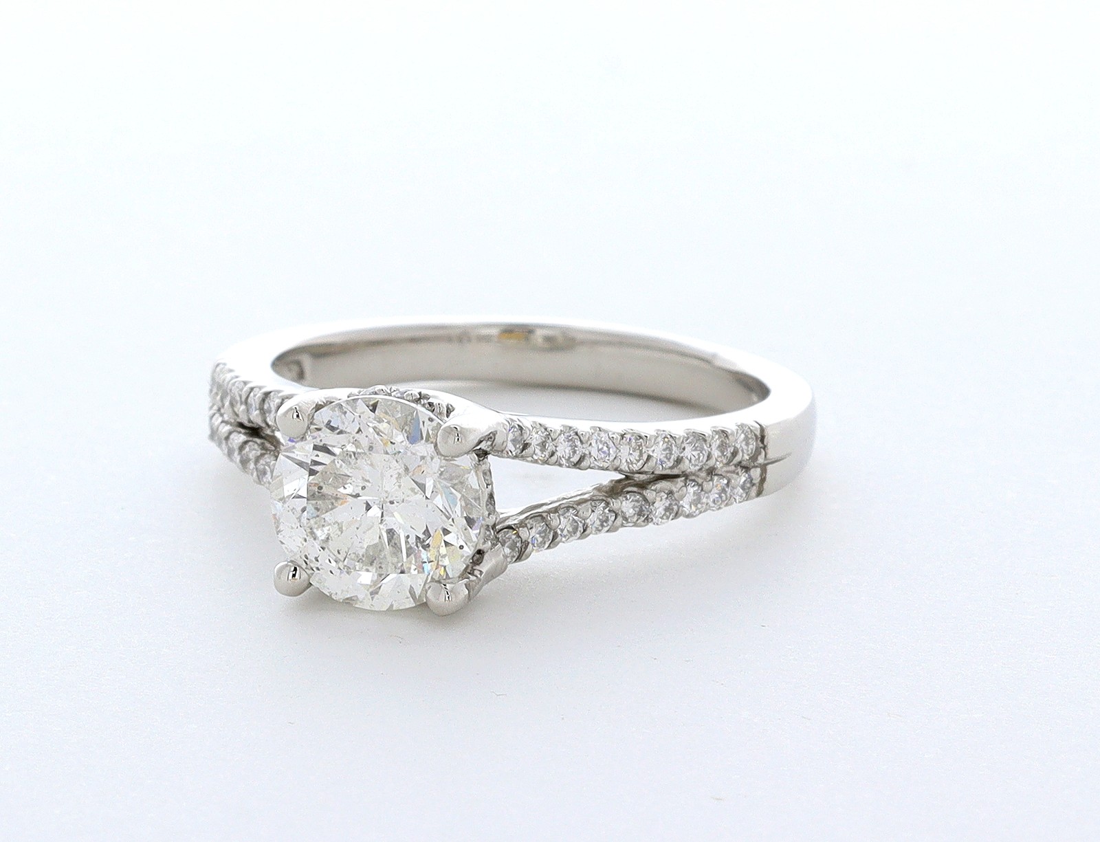 Side Stone Engagement Ring Platinum Halo 2.49 CT Round Lab-Grown Diamond E SI1