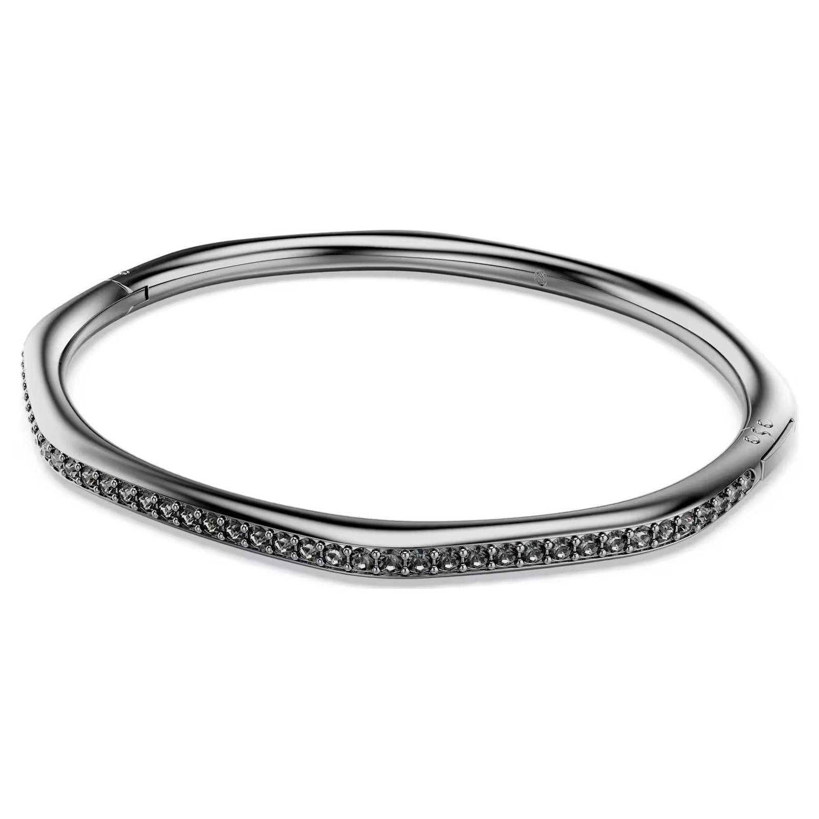 Swarovski Dextera Bangle, Octagon Shape, White, Ruthenium 5732151 (Size XL)