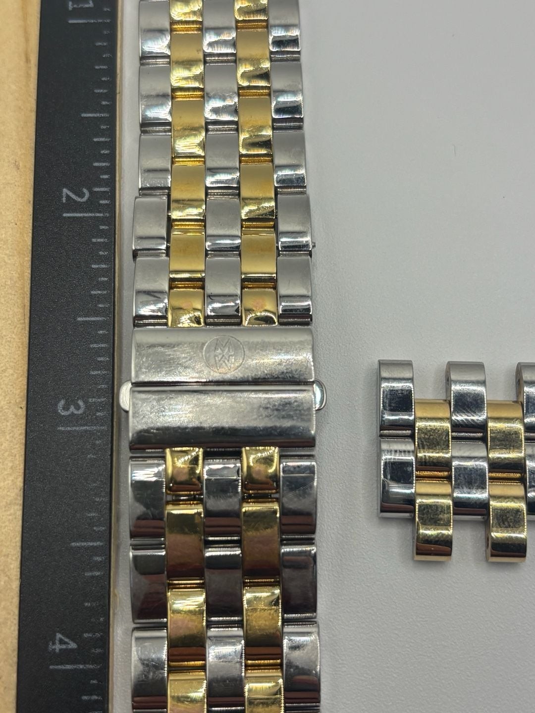 Michele Deco Two-Tone 18K Gold-Plated 7-Link Replacement Watch Bracelet