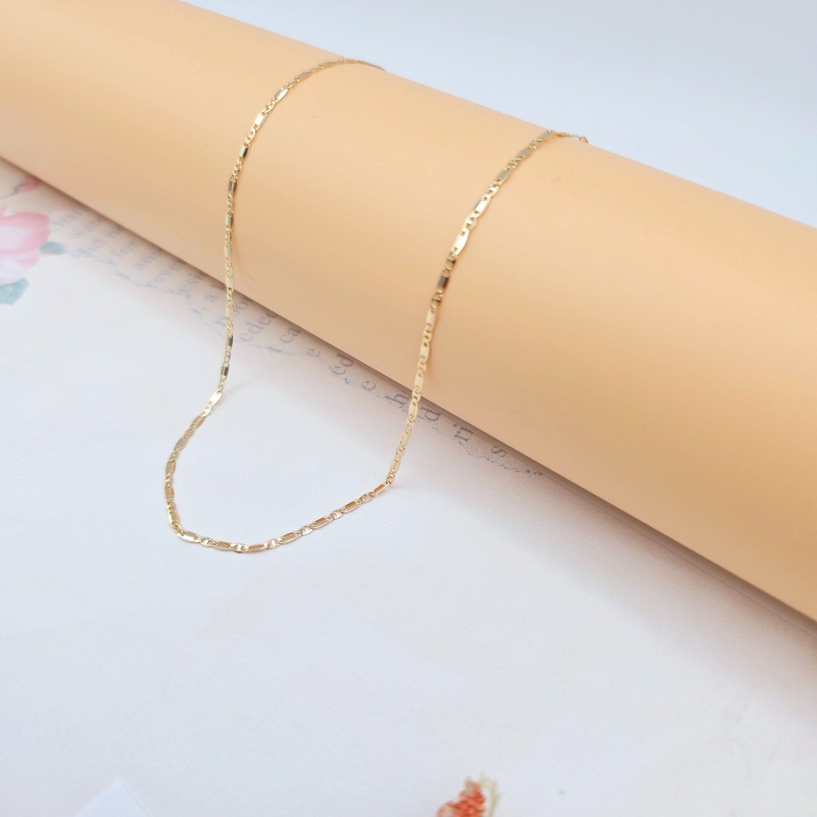 45cm / 17.7 Inch Shine, XPNL0023 Rose Gold Dainty Box Link Chain Necklace