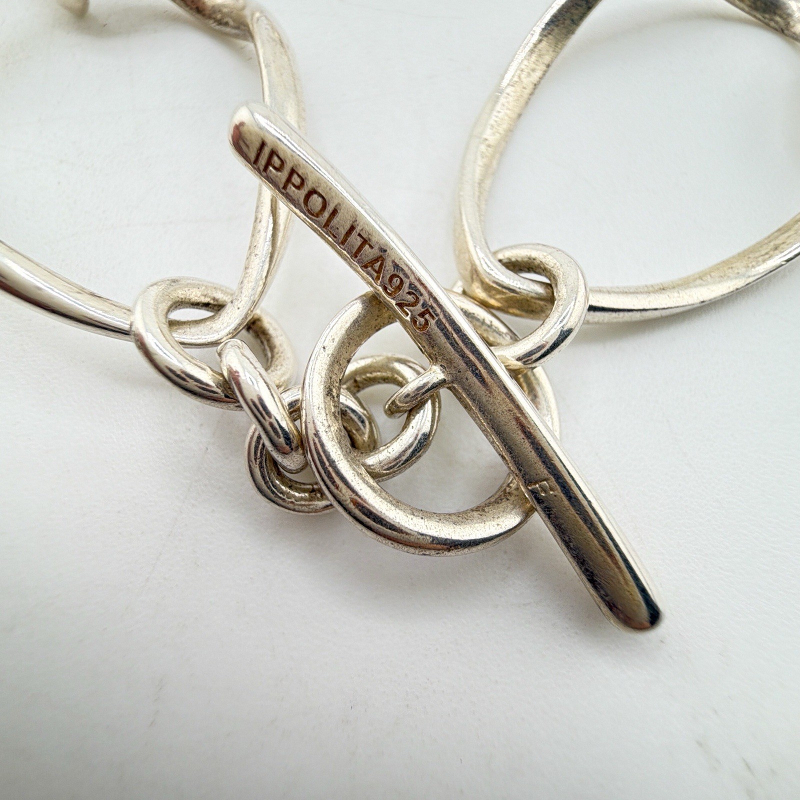 IPPOLITA 925 Sterling Silver Organic Teardrop Link Long Chain Necklace AAM82