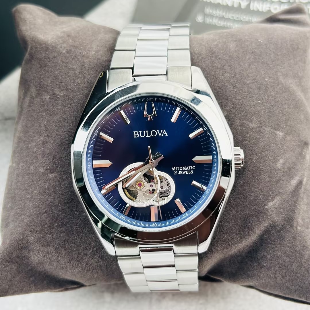 Bulova Surveyor 96A275 Blue Dial Stainless Steel Men’s Automatic Watch 42MM