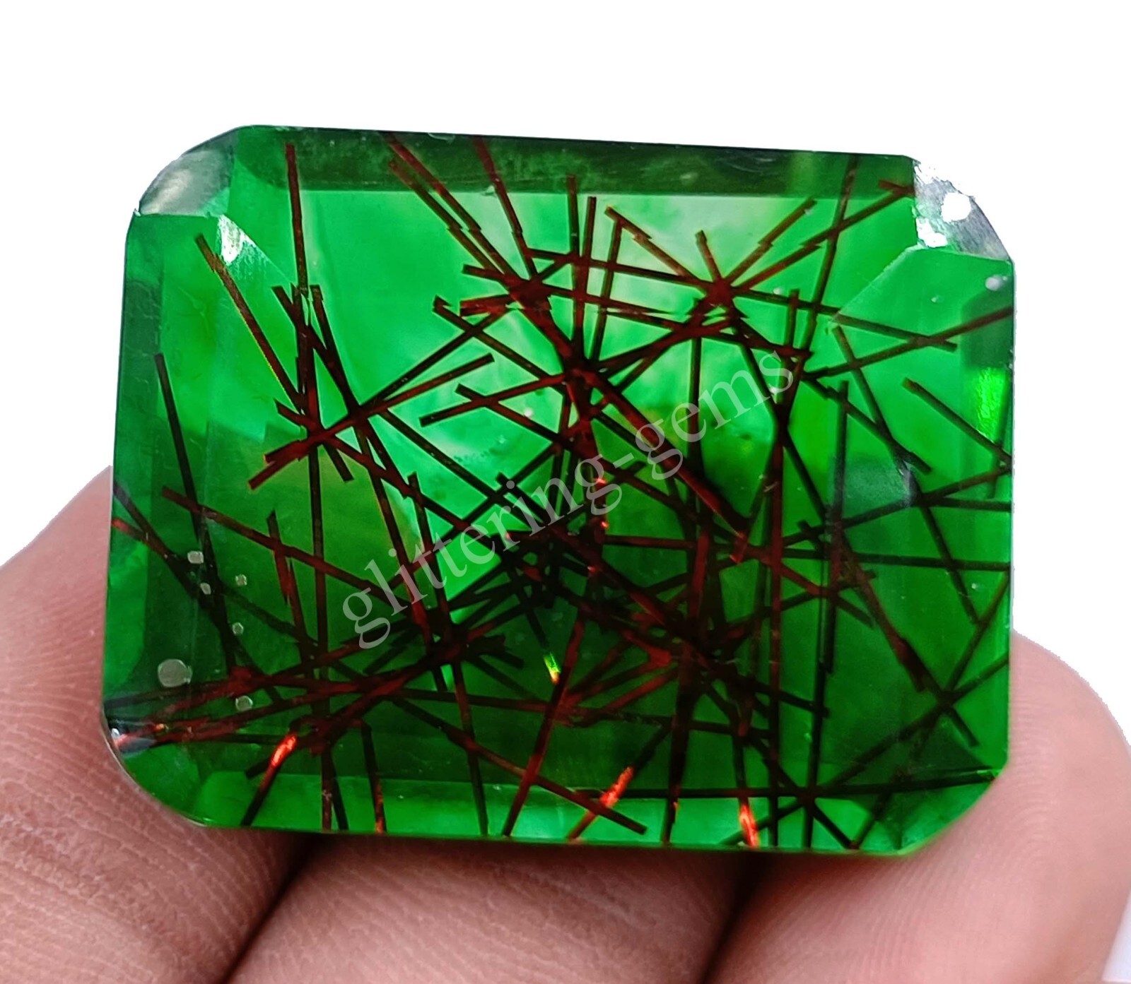 87.70 Ct Emerald BI Color Quartz Ametrine Doublet IGL Transparent Loose Gems M25