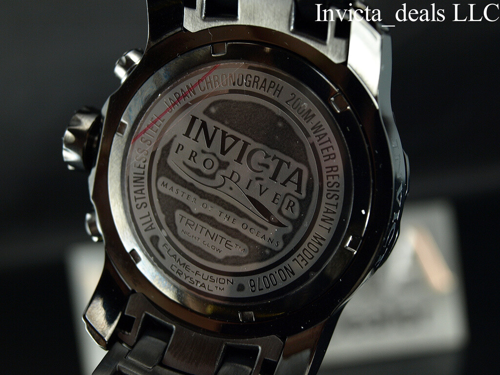 NEW Invicta Men’s 48mm Pro Diver SCUBA Chronograph COMBAT Triple Black SS Watch