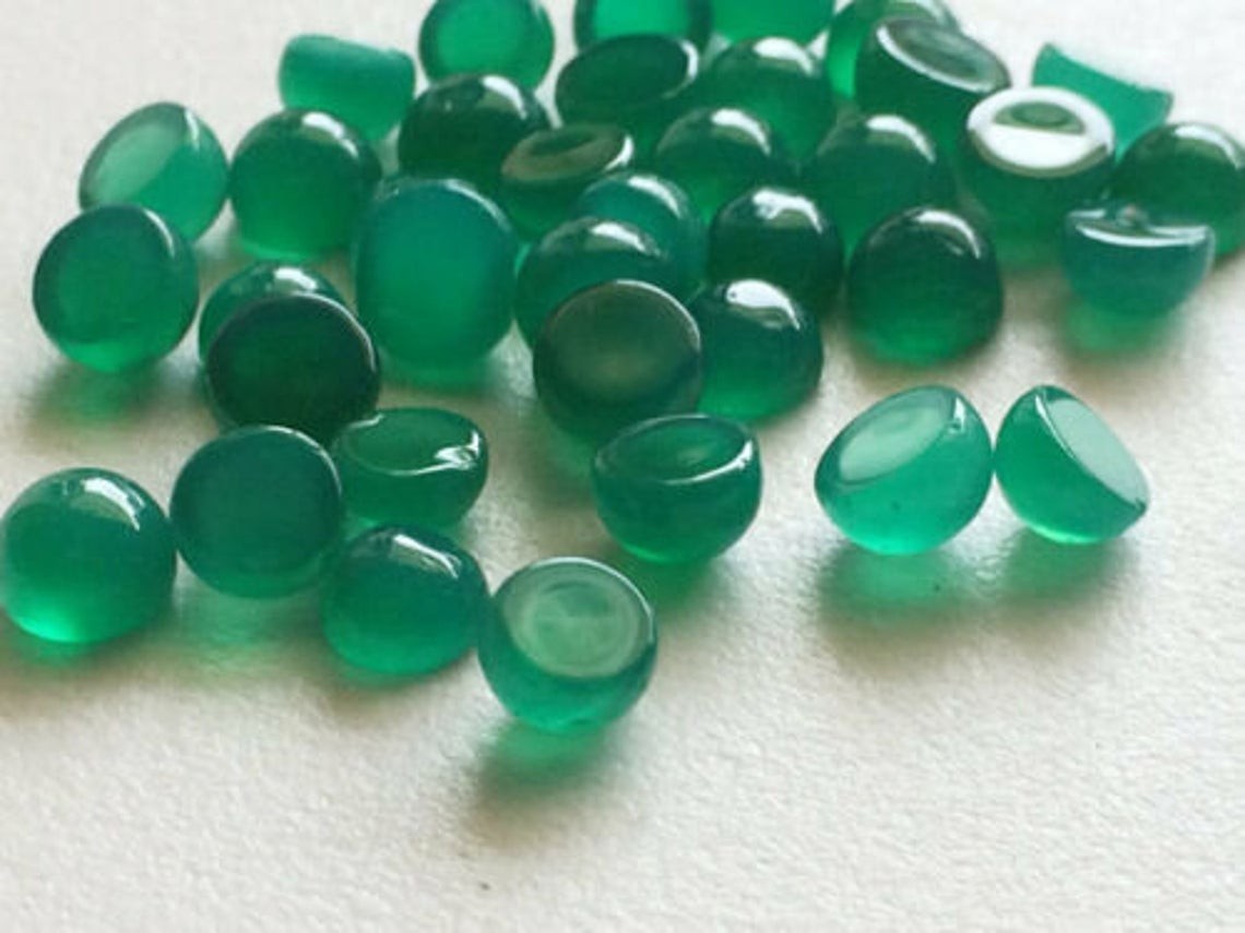 Green Onyx Round Cabochon 3mm To 25mm Natural Loose Gemstone