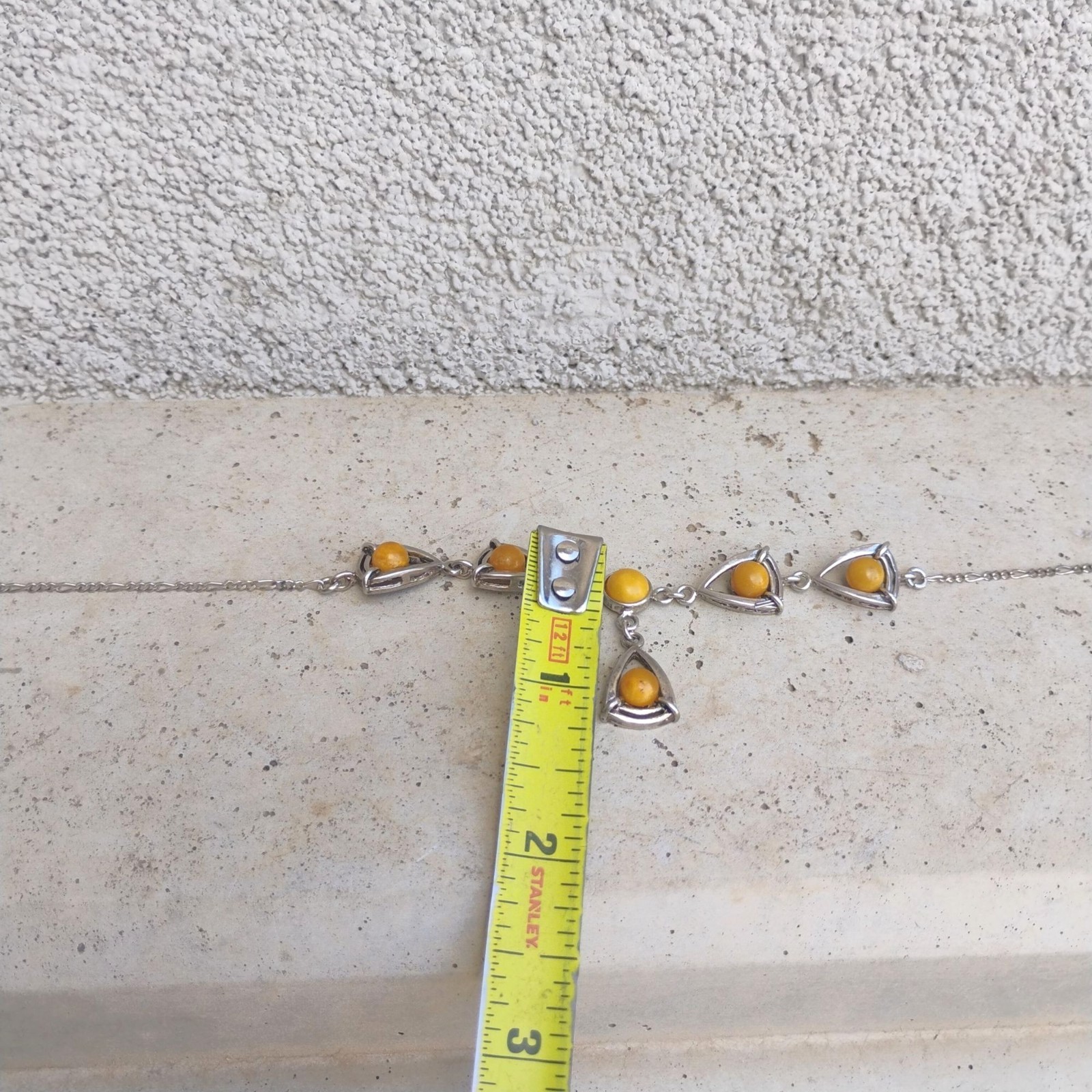 Vintage Baltic Yellow Egg Yolk Amber Sterling Silver Y-Drop Necklace 18″