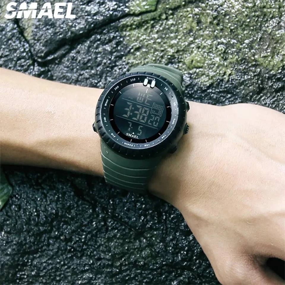 SMAEL Mens Sports Watch Waterproof Quartz Analog Digital Military Wrist Watches