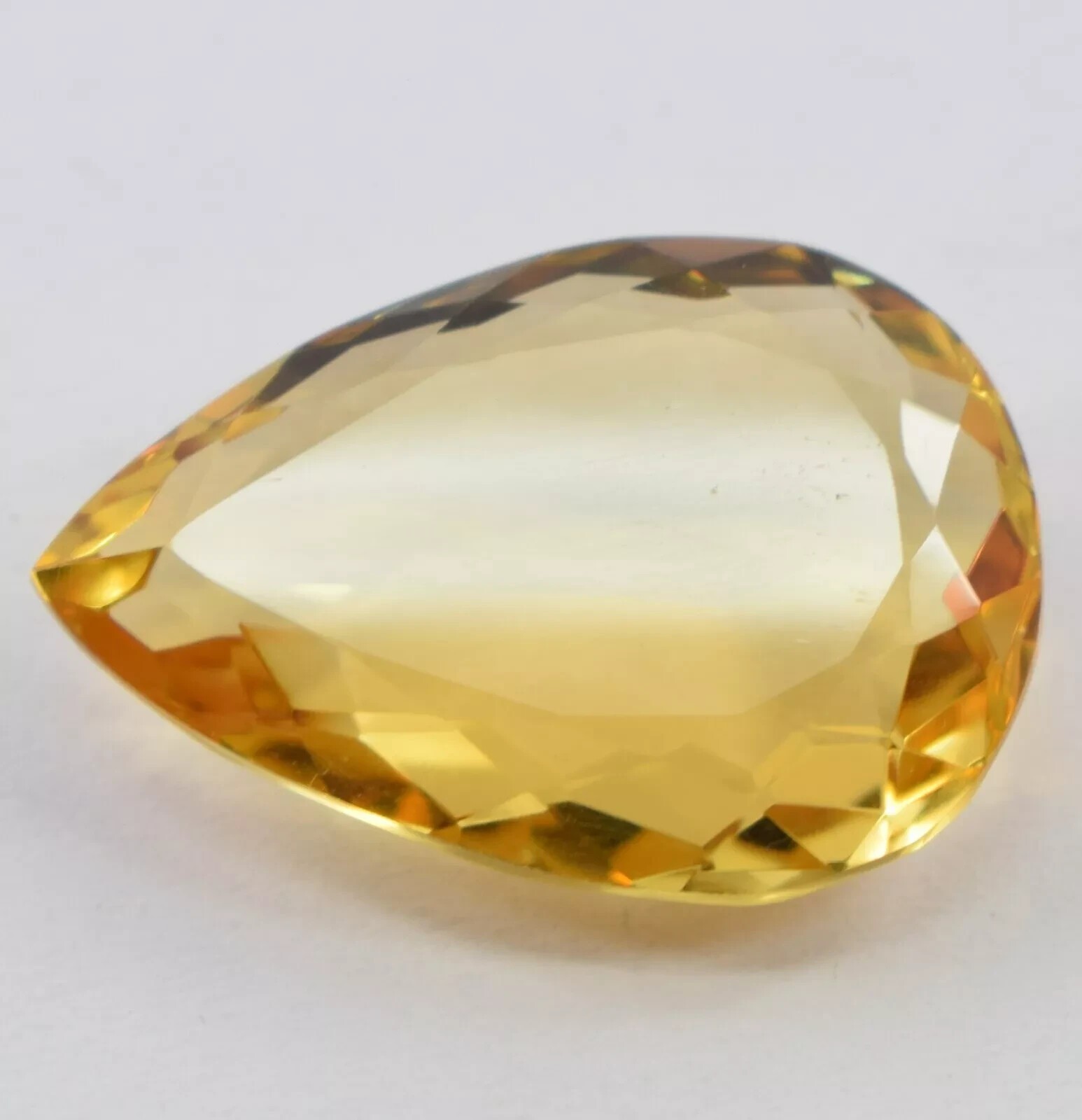 Natural 72.70 Ct Pear Shape Certified Brazilian Yellow Citrine Loose Gemstone