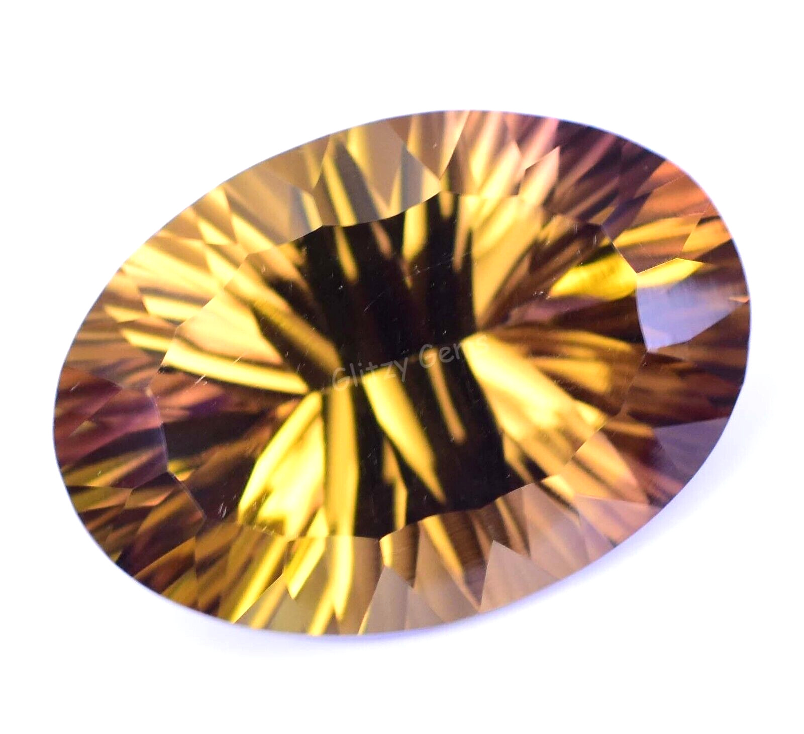 Natural Flawless Bi-Color Ametrine 20.60 Ct Oval Certified Gemstone From Bolivia
