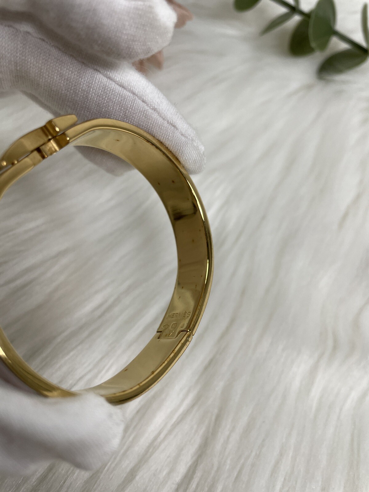 Hermes Click Clock H Logo Bracelet Pink Authen