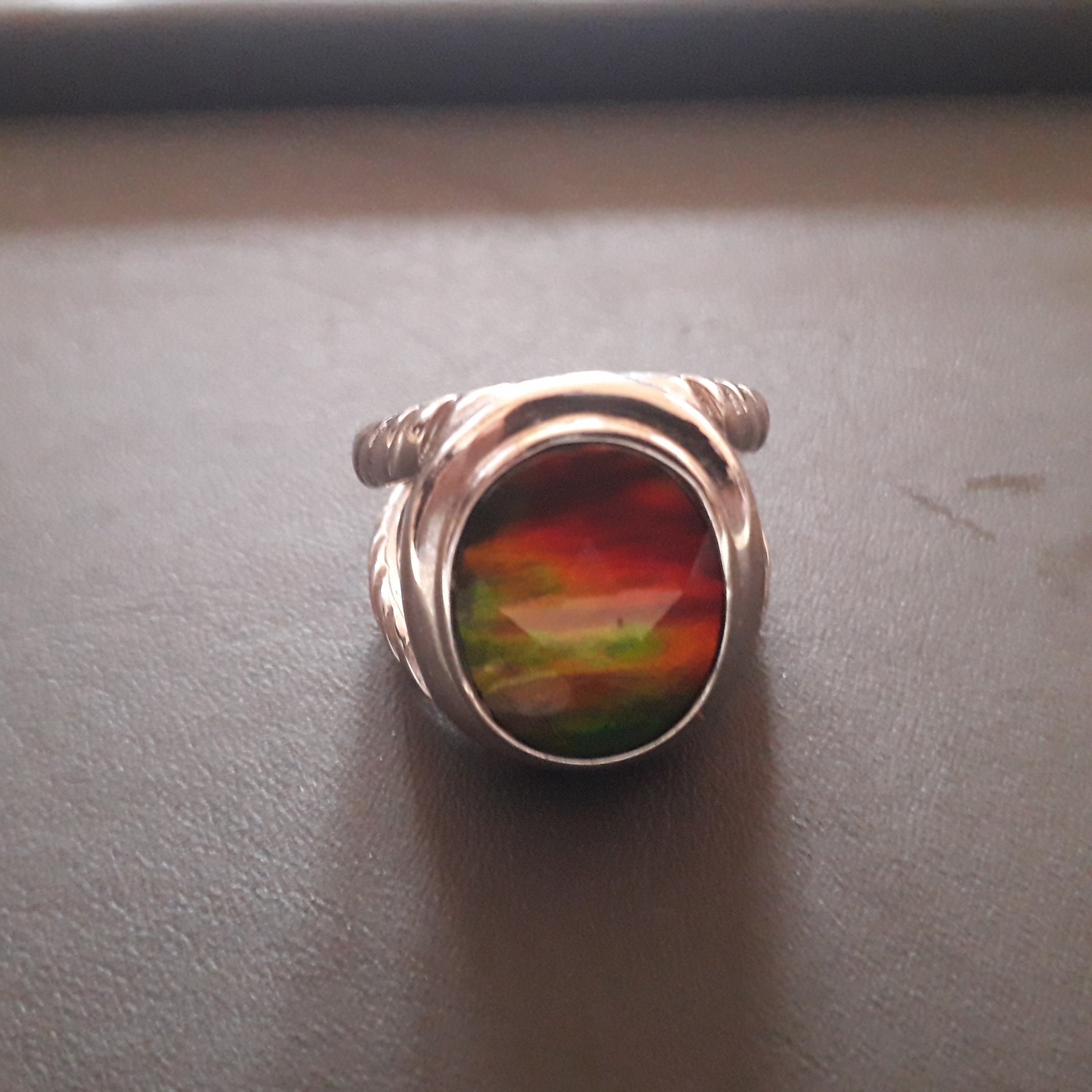 Korite Alexa Sterling Silver Amolite Ring – Size Q 1/2