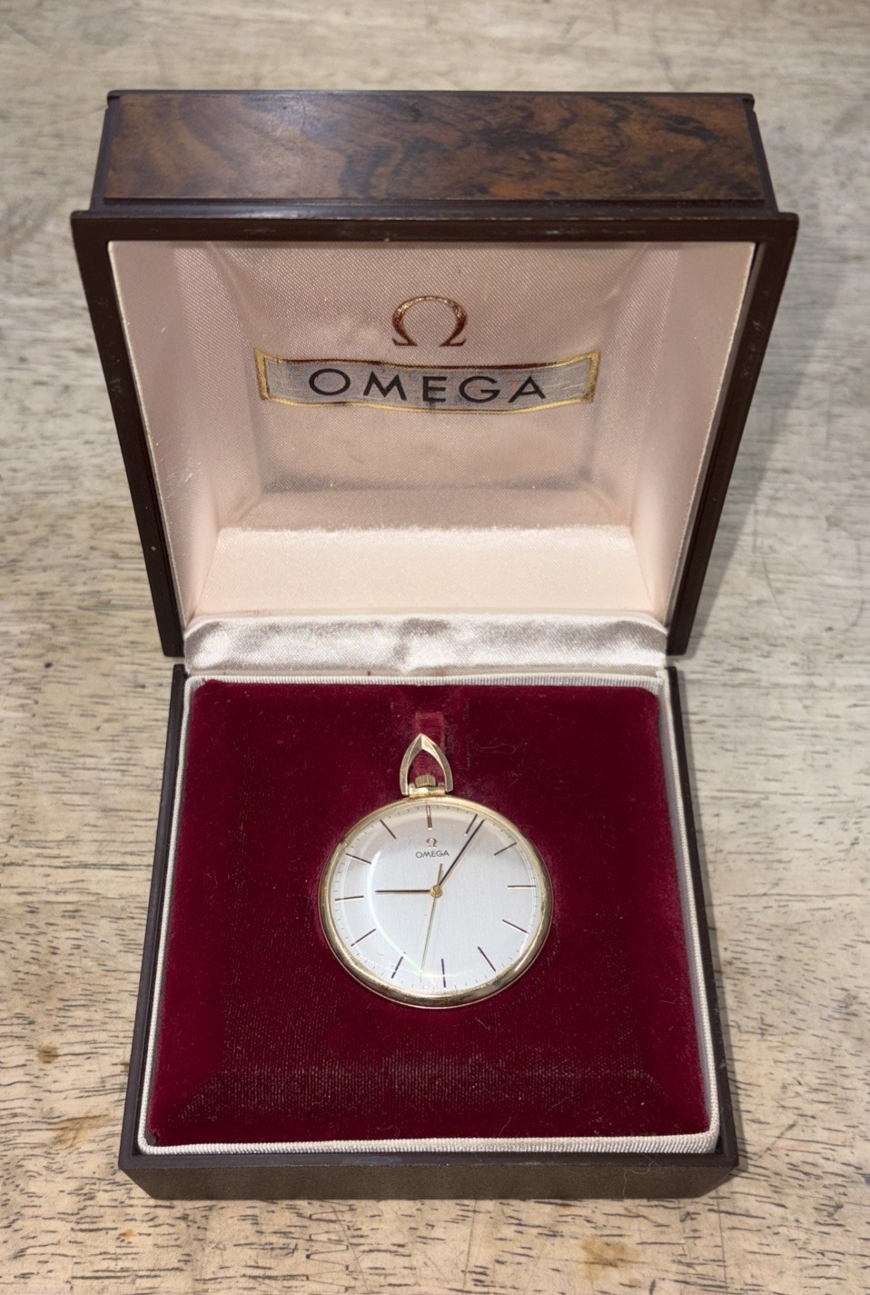 Vintage 1960s Omega 10K Gold Filled Dress Pocket Watch Central Seconds