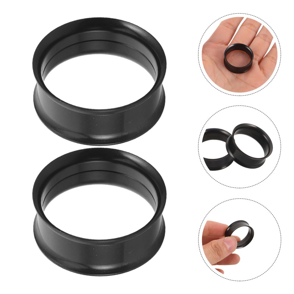 2 Pcs Black Spiral Auricle Ear Stretching Gauges Plugs Tunnels Kit Expanders