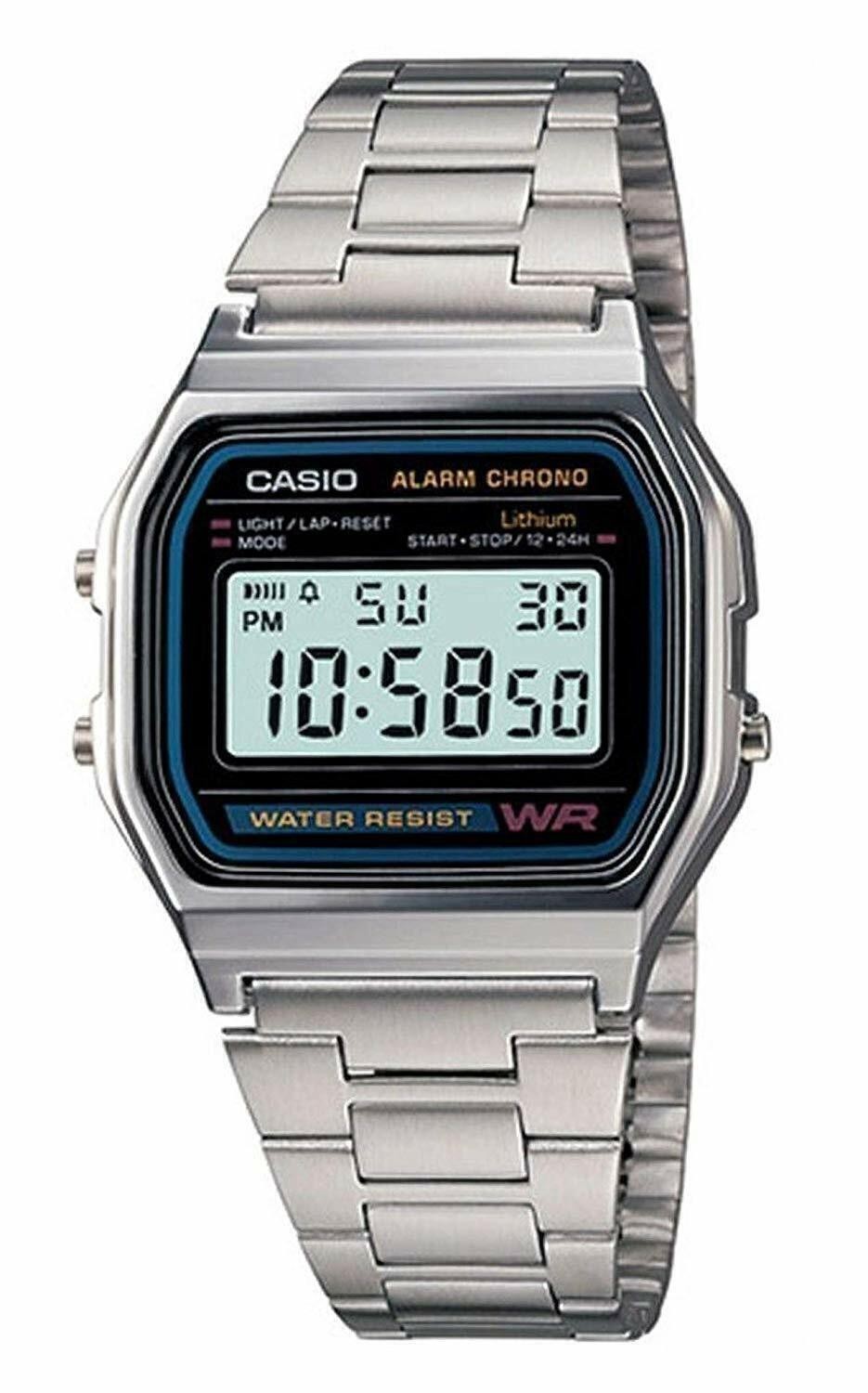 Men’s Watch Classic Digital Dial Stainless Steel Bracelet A158W-1 A168W-CASIO