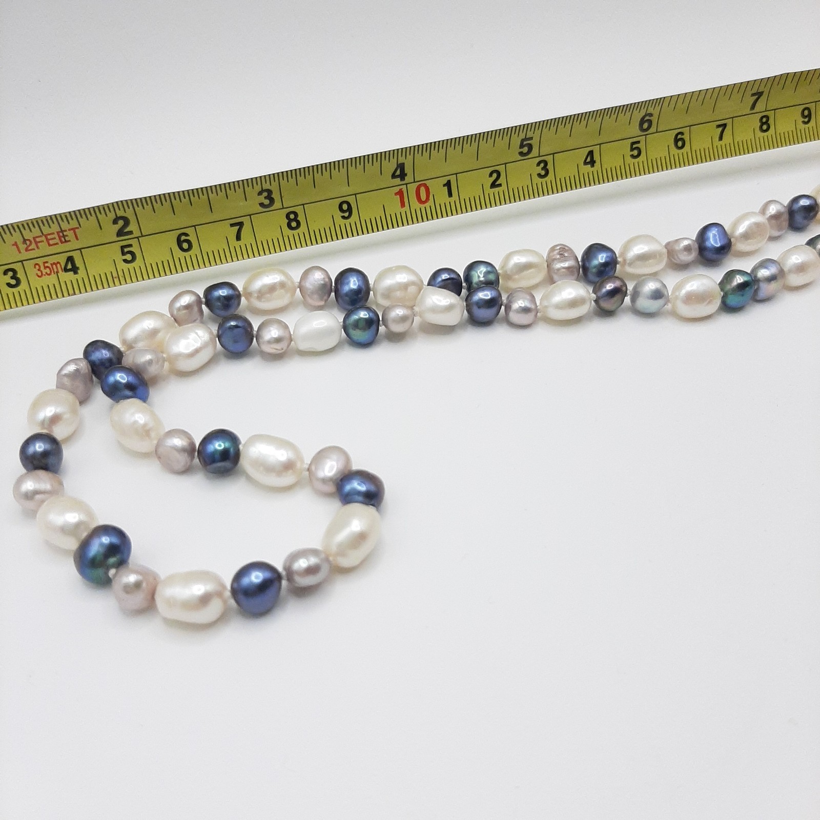 Natural Cultured Baroque Freshwater Pearl Vintage Hand Knotted Necklace 30″