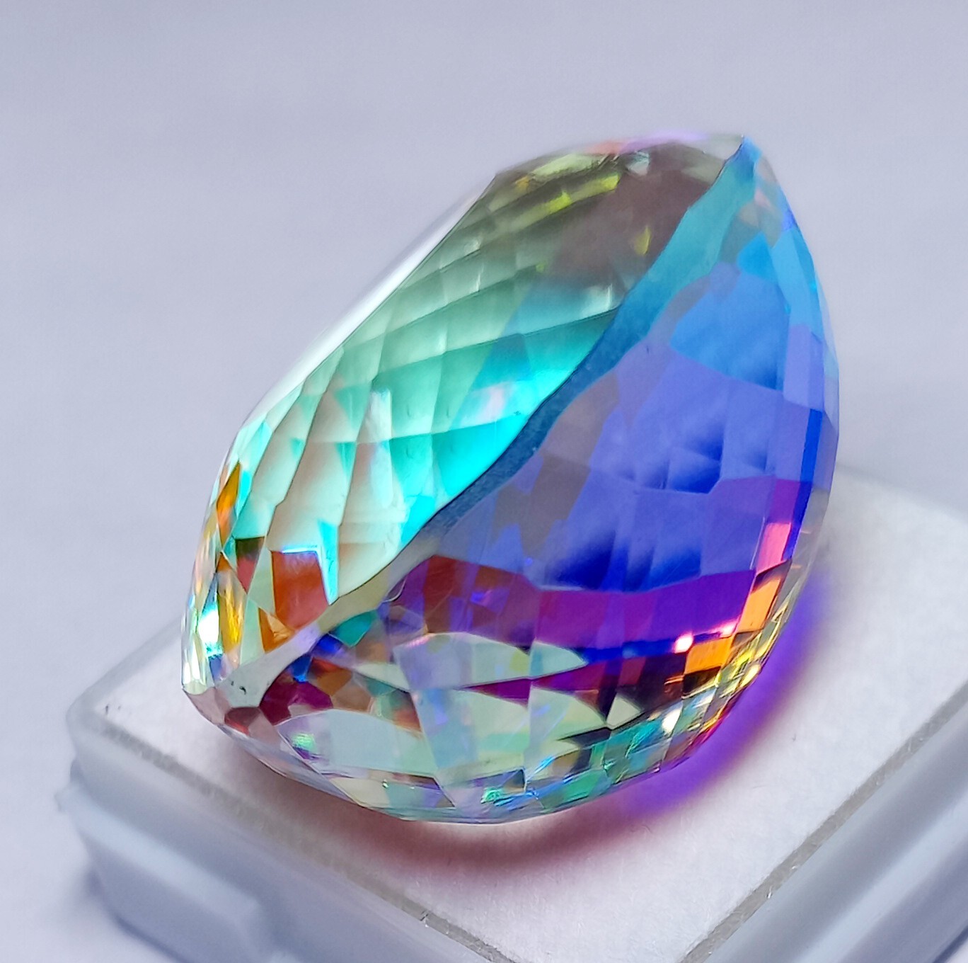 Mystic Topaz Natural Rainbow Certified Oval Cut Excellent 67.80Ct Loose Gemstone