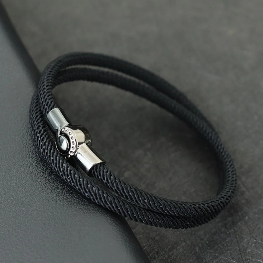 Mens Rope Bracelet Magnet Buckle Double Layer Cord Nautical Bracelets