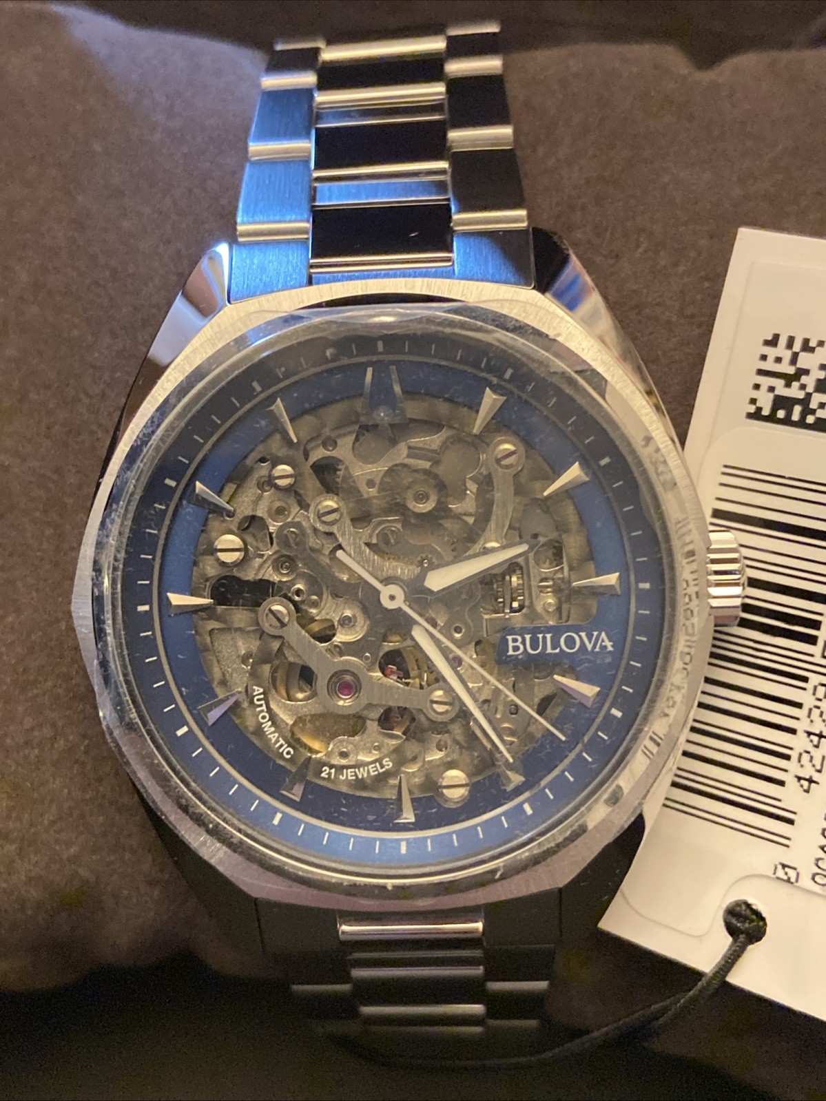 Bulova Men’s Surveyor Exhibition Front & Rear Stainless Steel 96A292 BNIB Unworn