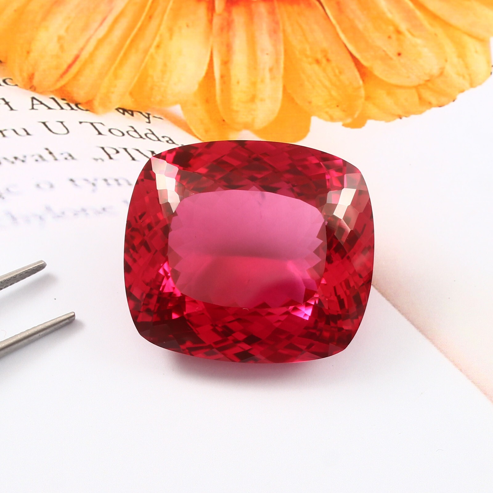 AAA Natural Flawless Museum Grade Burma Ruby Loose Cushion Gemstone Cut 26×22 MM