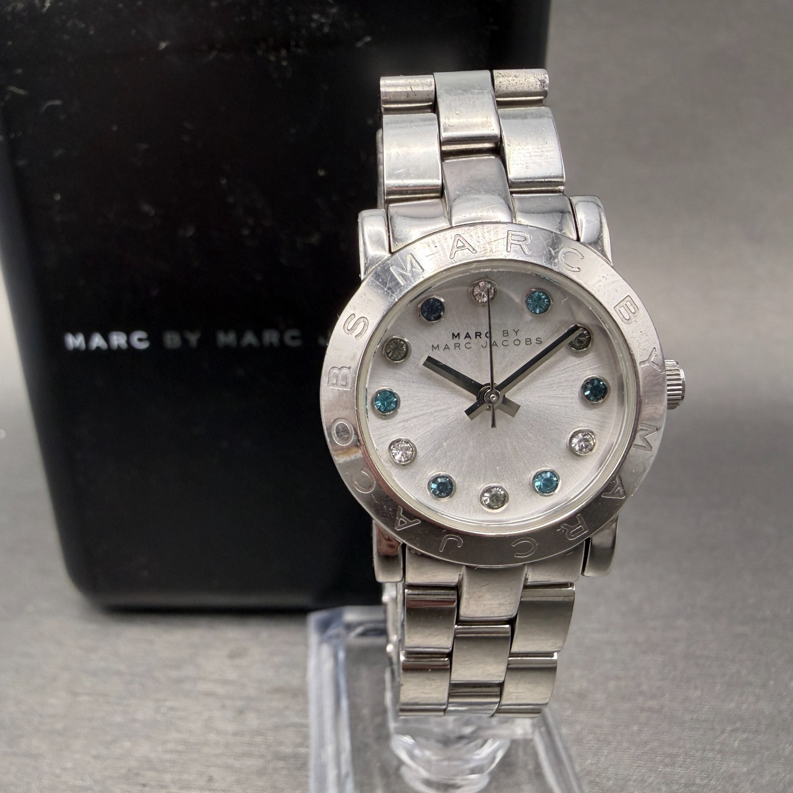 Marc By Marc Jacobs Watch Women 26mm Silver Dial Steel Round MBM3146 New Battery