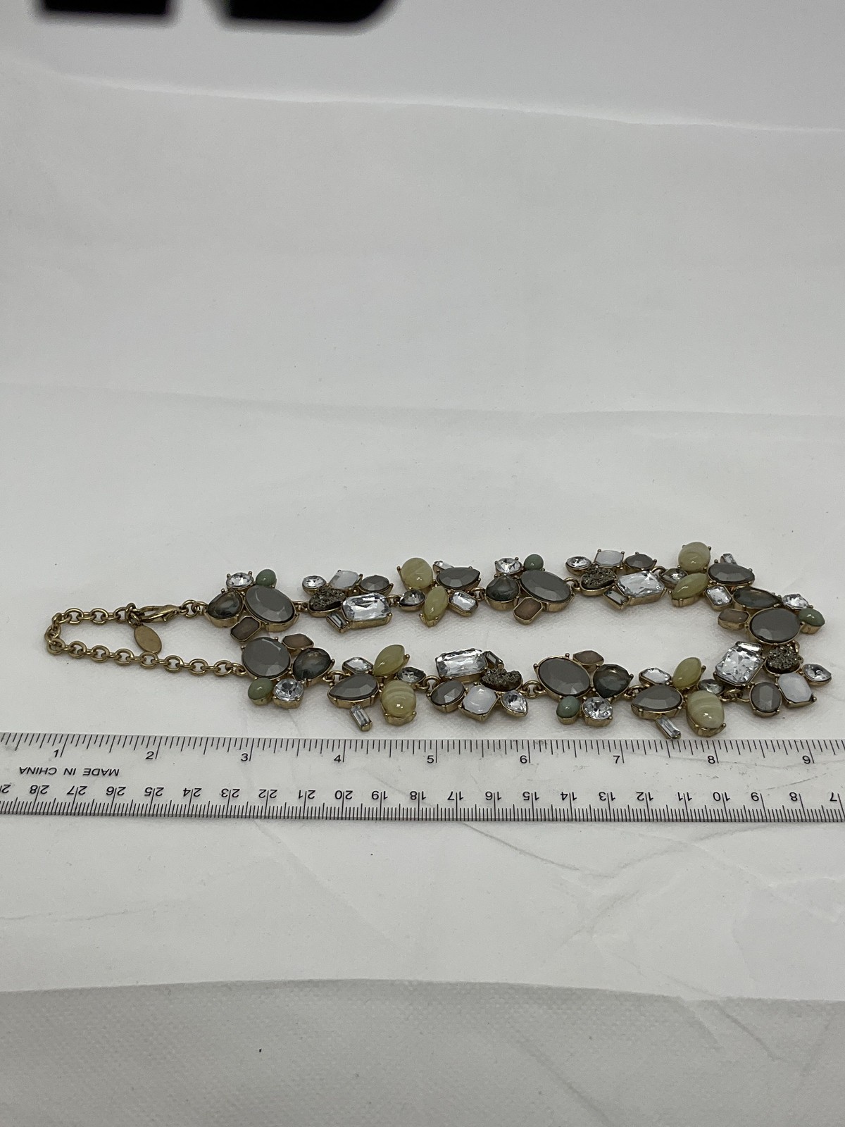 Ann Taylor Mixed Color Rhinestone Statement Necklace