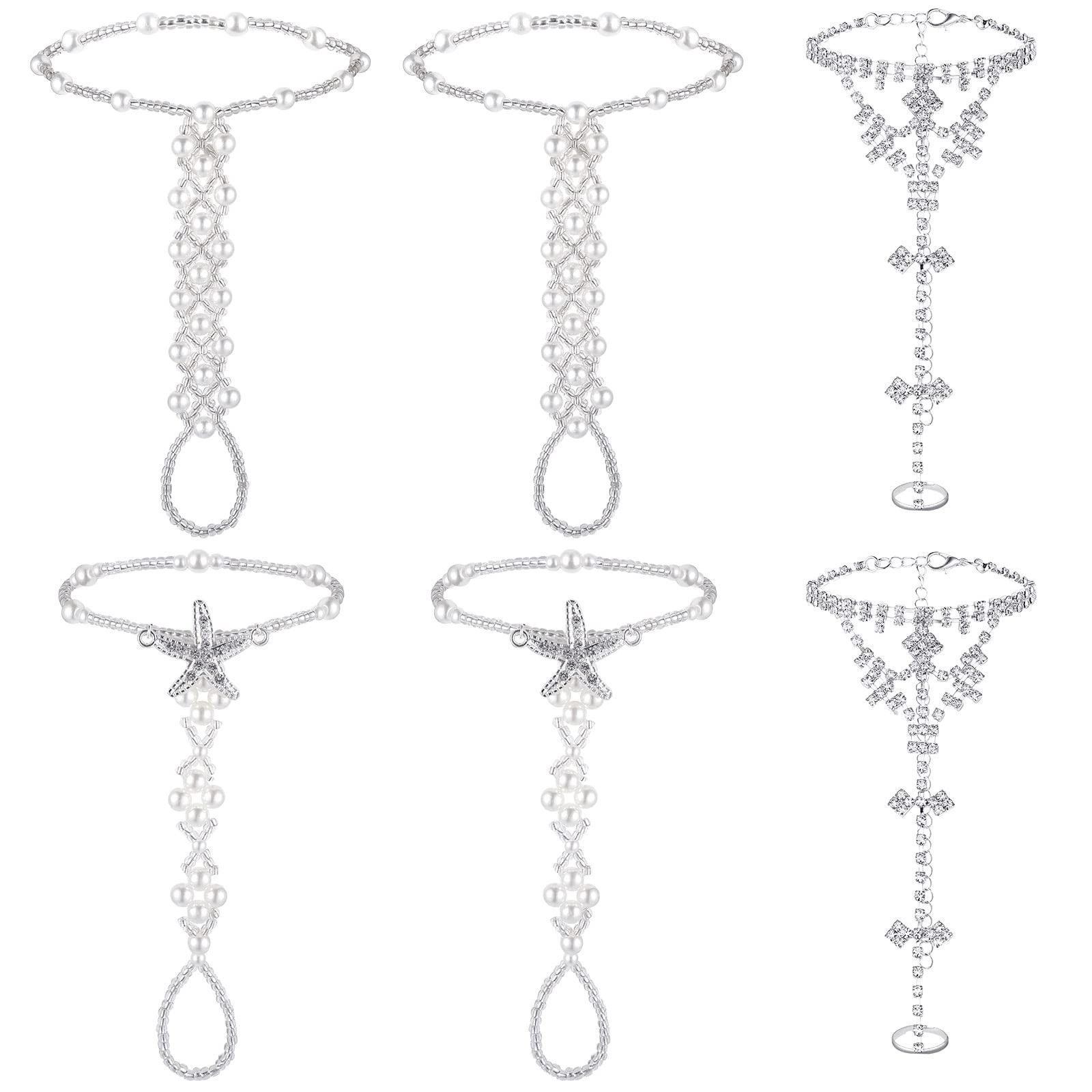 3 Pairs Barefoot Sandals Beach Anklet Chain Foot Jewelry for Women Lady