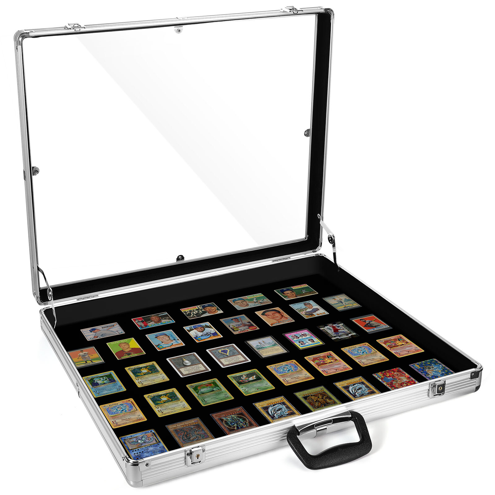 Lockable Aluminum Display Case Acrylic Top Trade Show Showcase Card Jewelry Coin