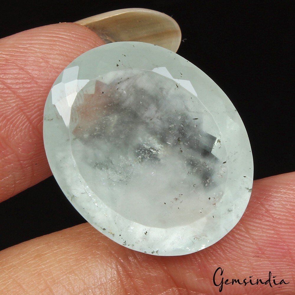 20.50 Cts Natural Unheated Aqua Blue Aquamarine Oval Cu Huge Size Gem For Ring