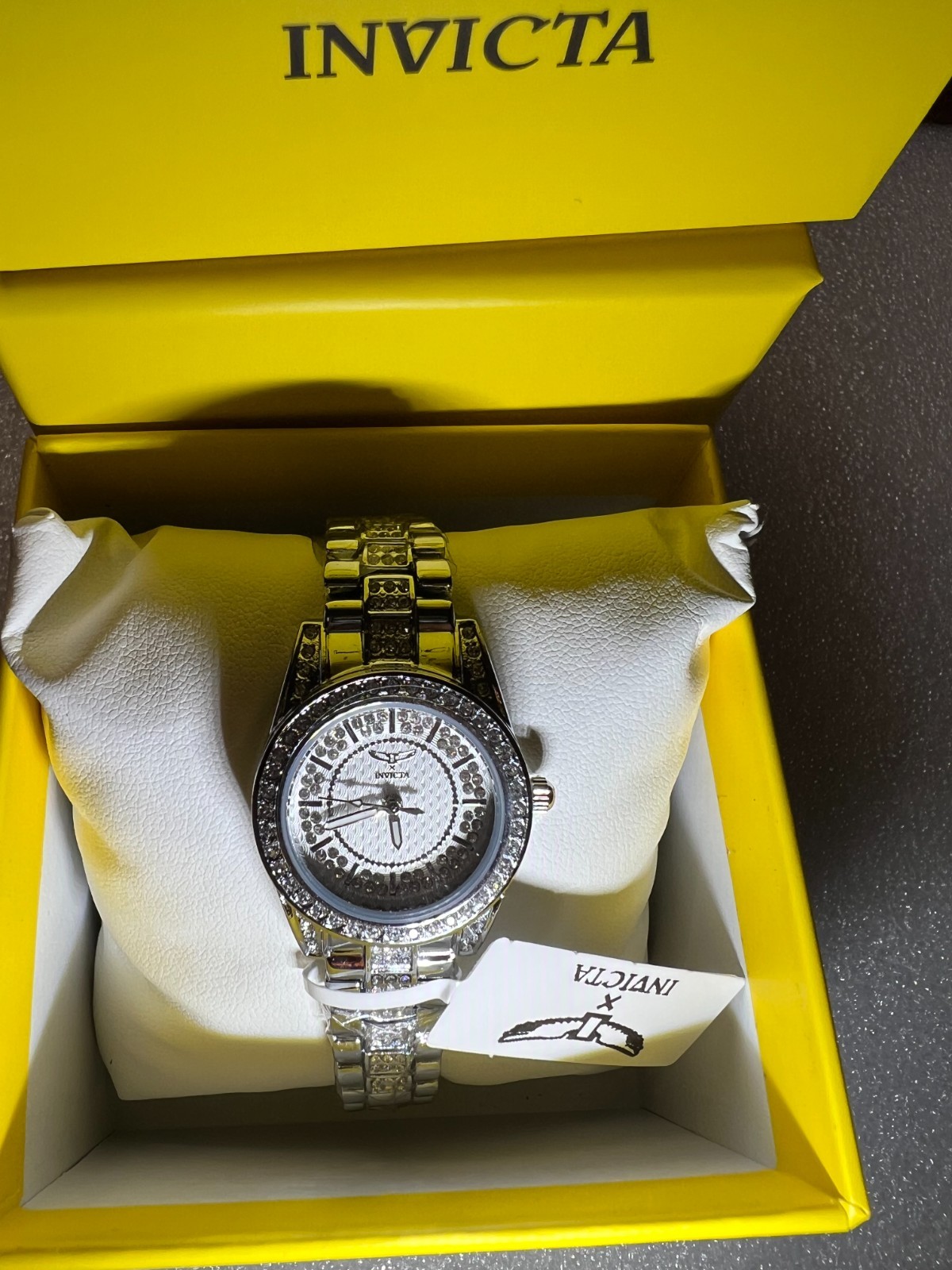 Invicta Wildflower I Women’s 32mm silver iced out crystal dress watch Retail$229