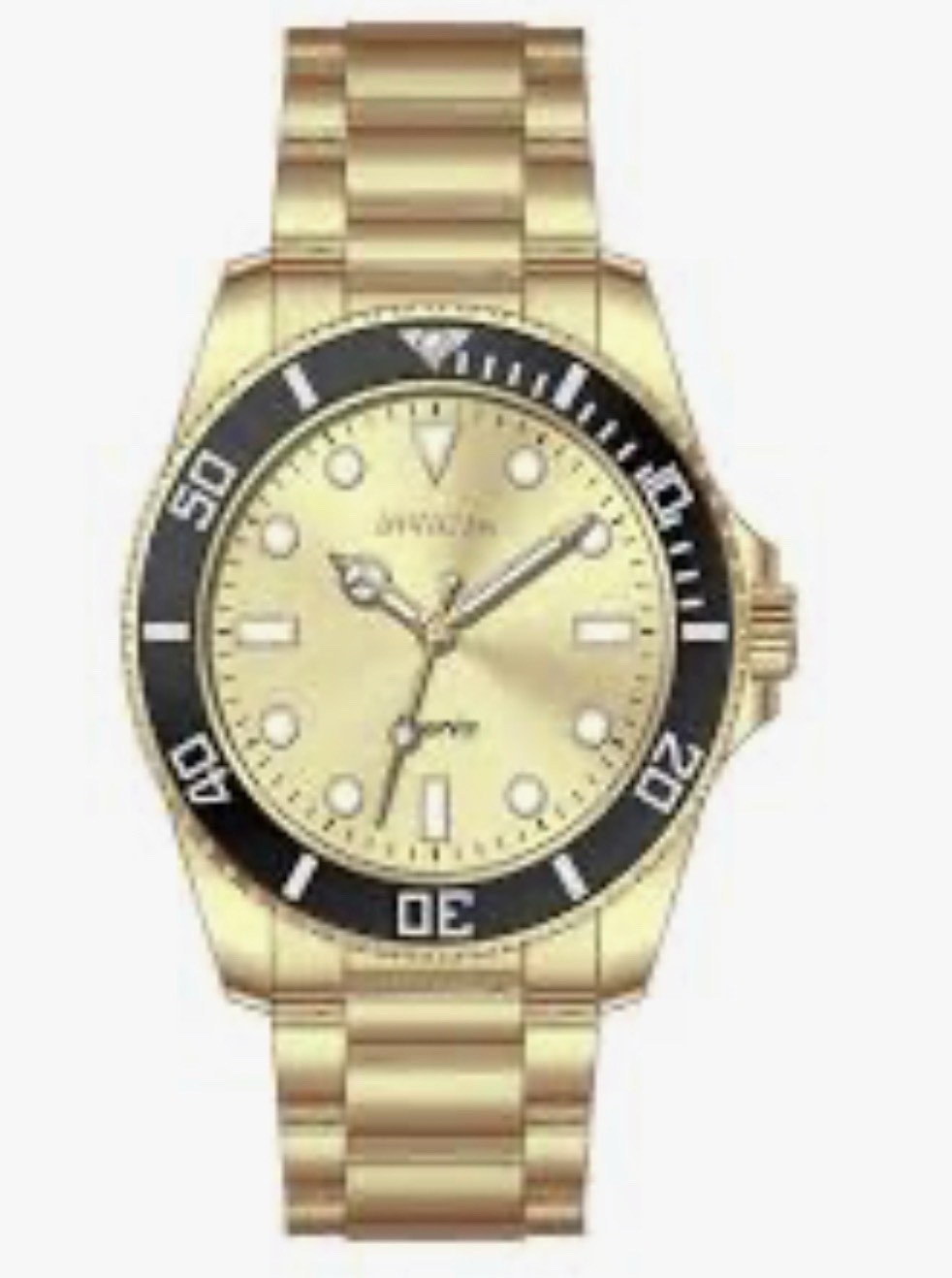 Invicta 42mm Vitreos Pro Diver Gold Tone Watch With Flame Fusion Crystal (69396)