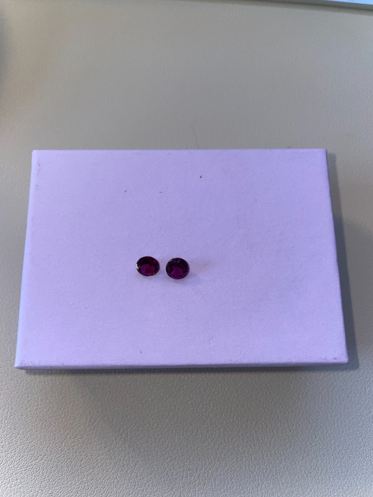 1.60ctw Rhodolite Garnet Matched Pair 6mm Round Purple Loose Gemstones