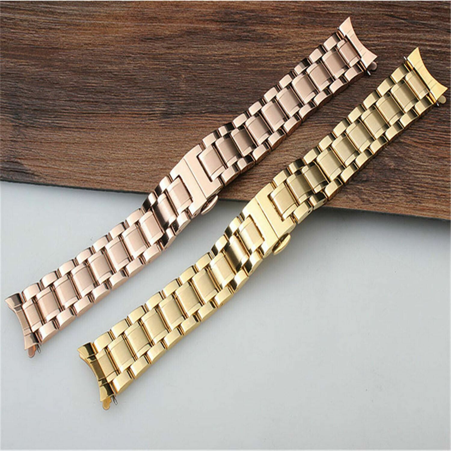 12mm 15 16 17 18 19 20 21 22 23 24mm Curved End Watch Band Stainless Steel Strap