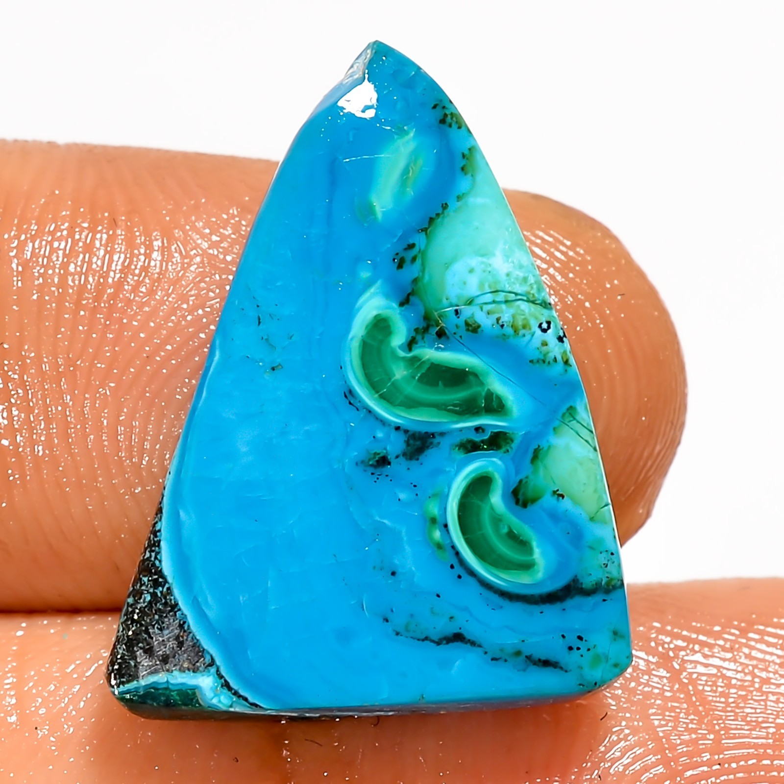 10 Ct Natural Malachite Chrysocolla Fancy Cabochon Loose Gemstone 21X15X4 mm