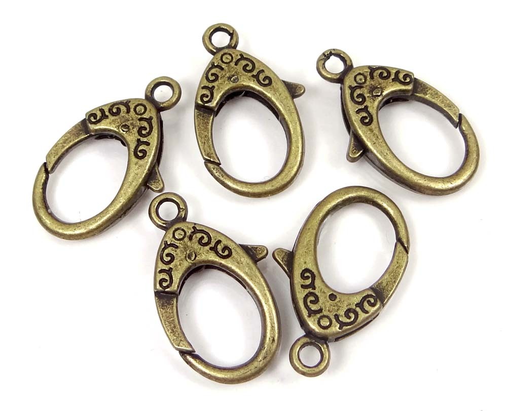 4 X- Large Antique Bronze Pewter Lobster Claw Clasps 31x18mm