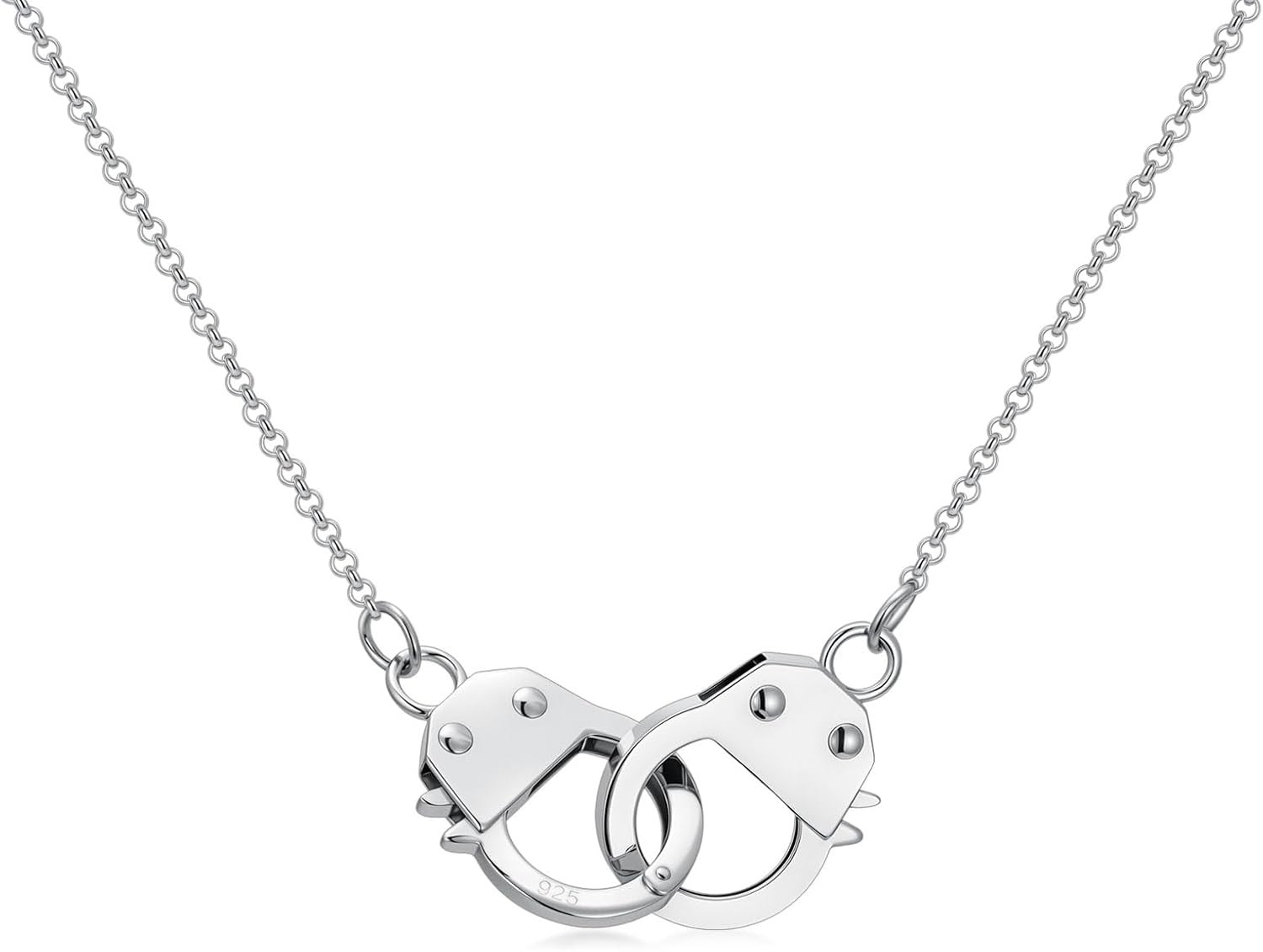 925 Sterling Silver Handcuff Choker Necklace – Hypoallergenic Punk Jewelry