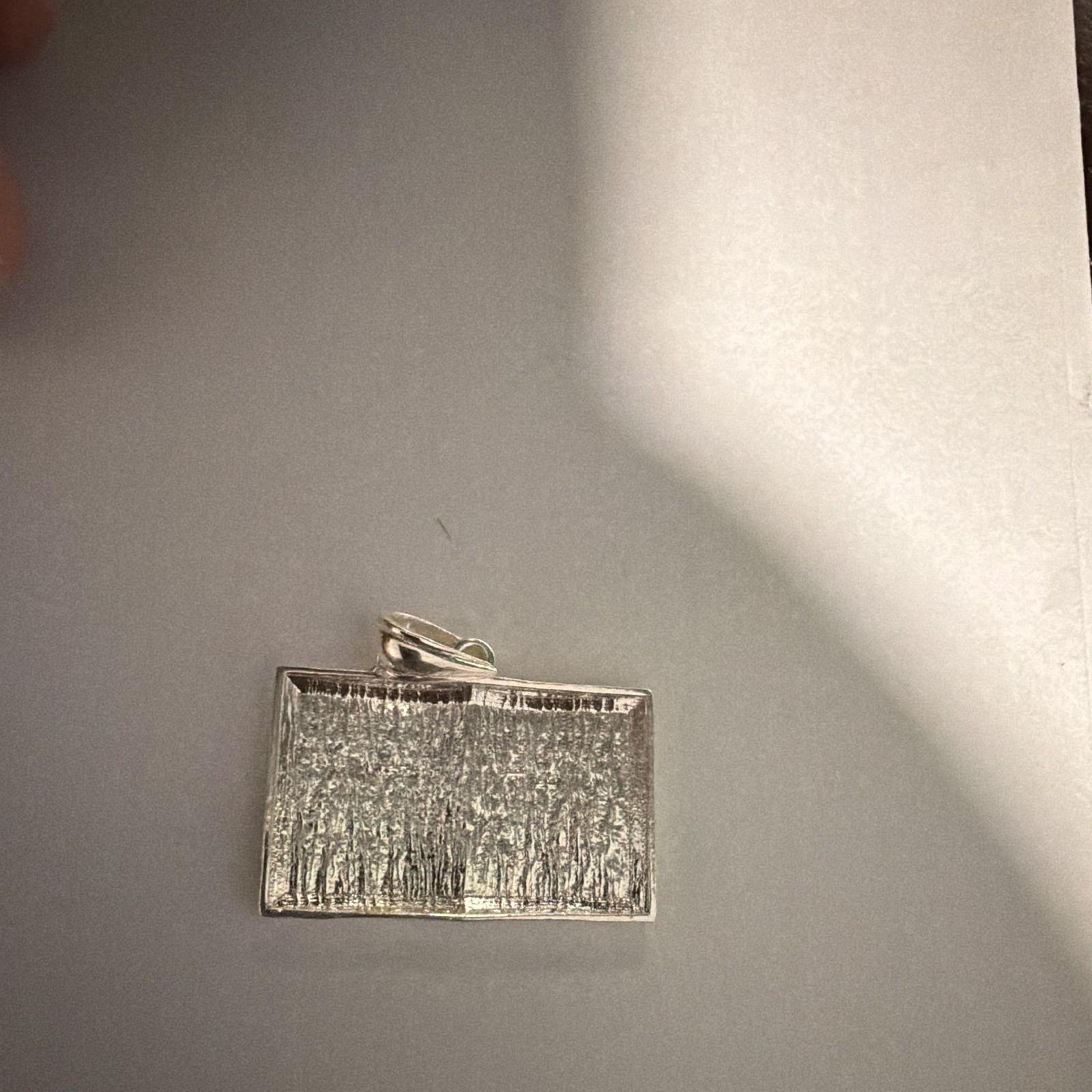 Silver Tone Rectangle Open Book Charm Pendant, No Stone, 0 Gemstones