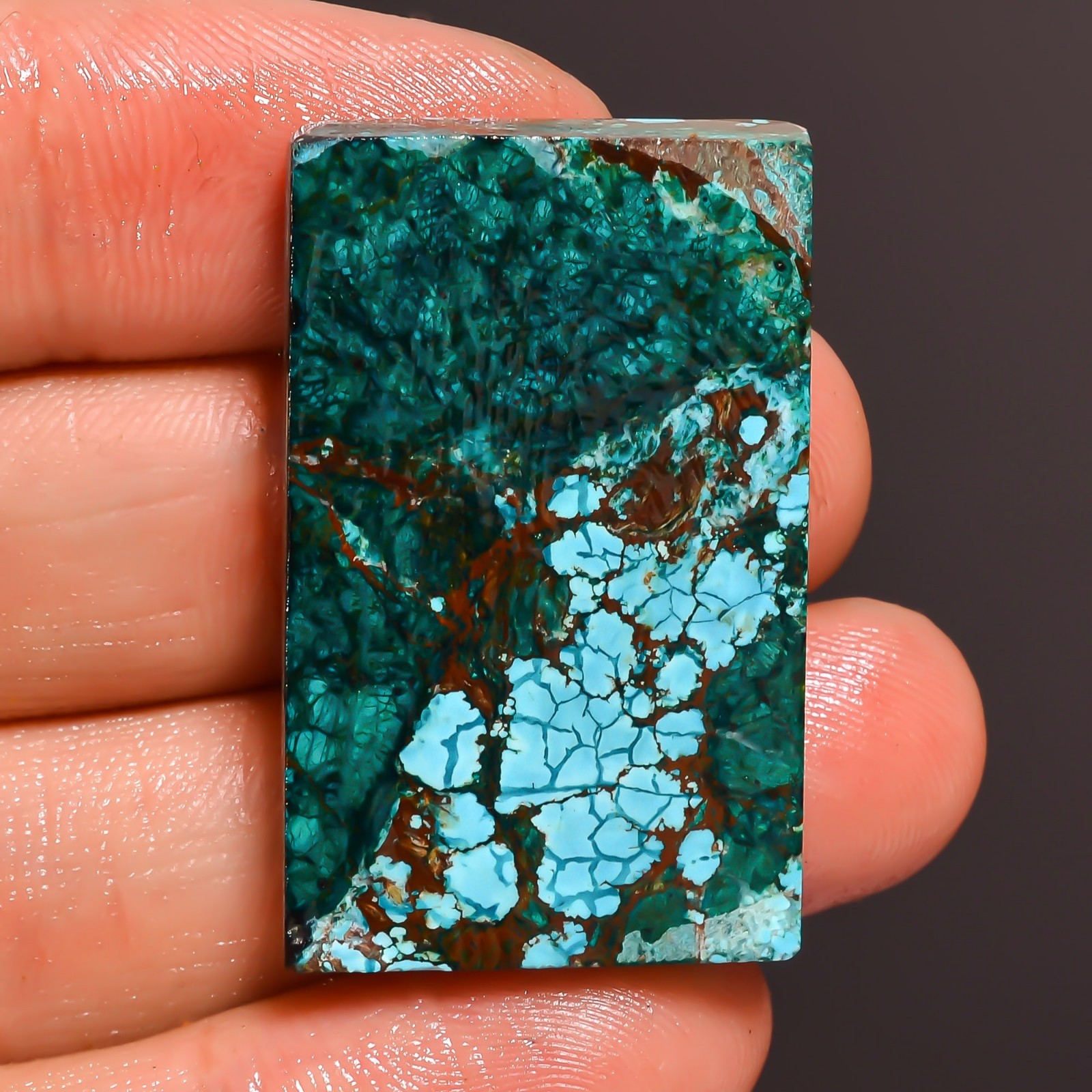 Tibet Turquoise 54.50Ct+ Cushion Shape Cabochon Natural 21x34x6mm Loose Gemstone
