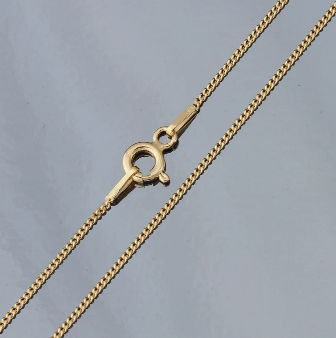 9CT YELLOW GOLD & SILVER CURB CHAIN / NECKLACE – 16″ 18″ 20″ 22″ 24″26″