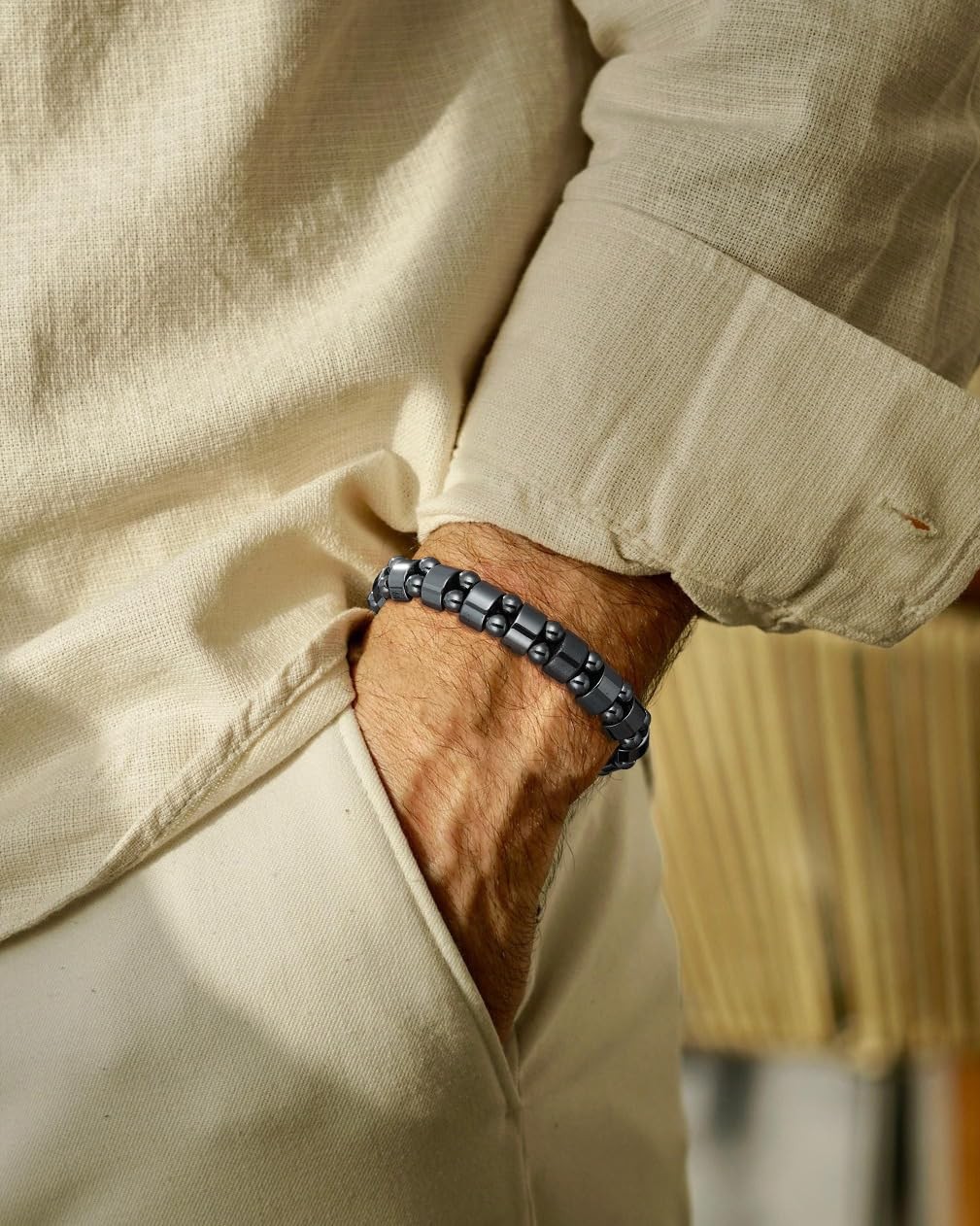 Hematite Bracelet Men Natural Stones Handmade Bracelets Women Powerfull Bracelet