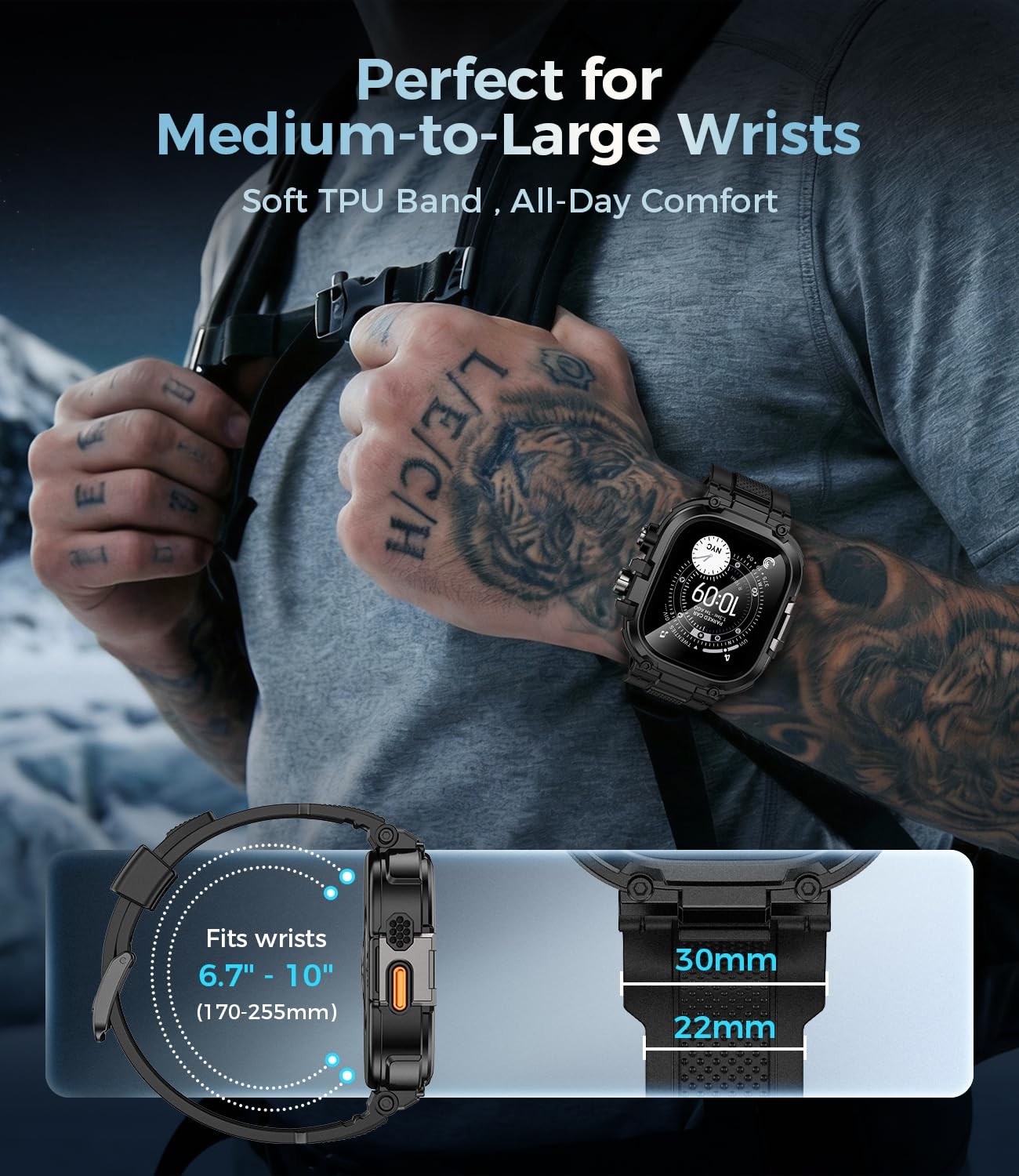 Goton Rugged Case with Band for Apple Watch Ultra 3/2/1 49mm, Military Grade …