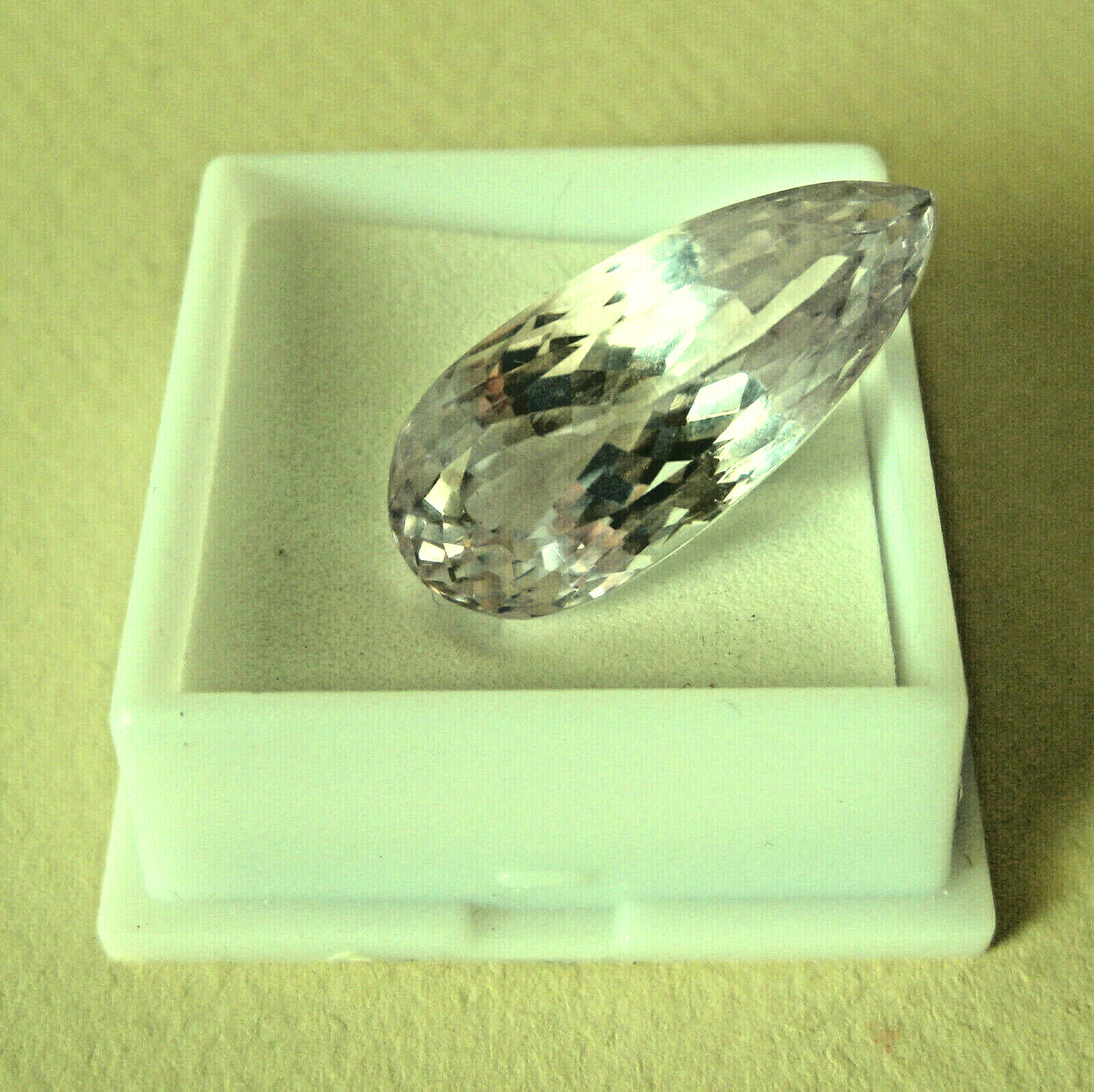 Kunzite Gemstone Oblong Fancy Cut Light Pink 28 mm x 13 mm x 13 mm 32 cts