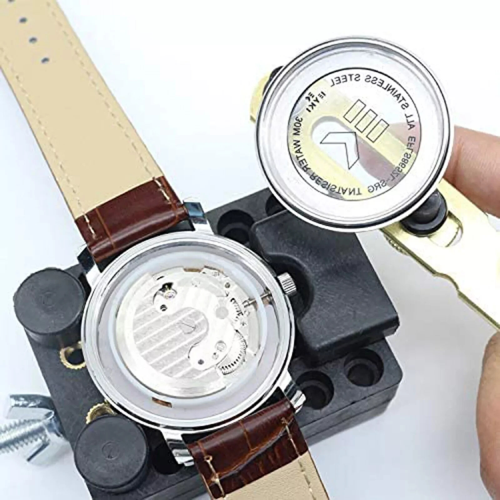 Adjustable Rectangle Watch Back Case Cover Opener Pin Remover Wrench Repair Kit
