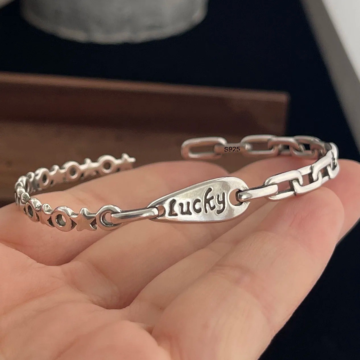 Solid 925 Sterling Silver Bracelet for Women | Vintage Handmade Simple Bangle
