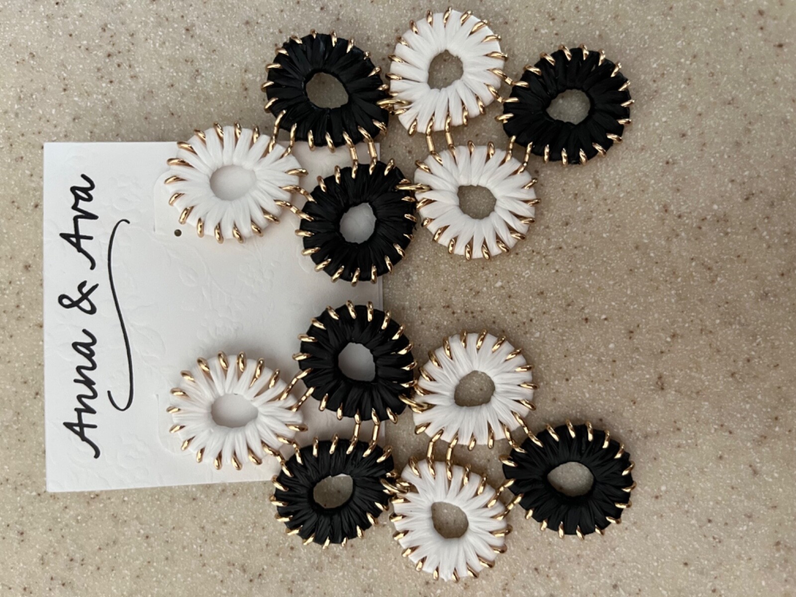 Anna & Ava Gold/Black & White Statement Drop Earrings